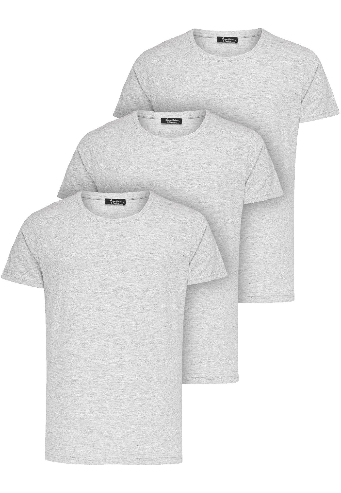 Amaci&Sons T-Shirt 3. LANCASTER 3er-Pack T-Shirts (3er-Pack) Herren Basic O günstig online kaufen