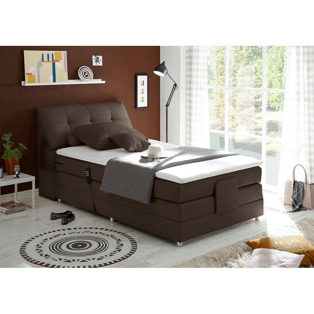 Lomadox Boxspringbett CONCORD3M-09, Boxspringbett 120x200 cm Einzelbett Jugendbett elektrisch verstellbar