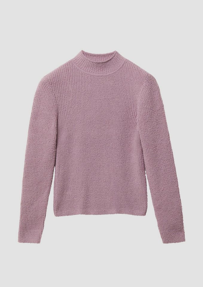 s.Oliver Longpullover Strickpullover Strickpullover im Slim Fit mit Stehkragen
