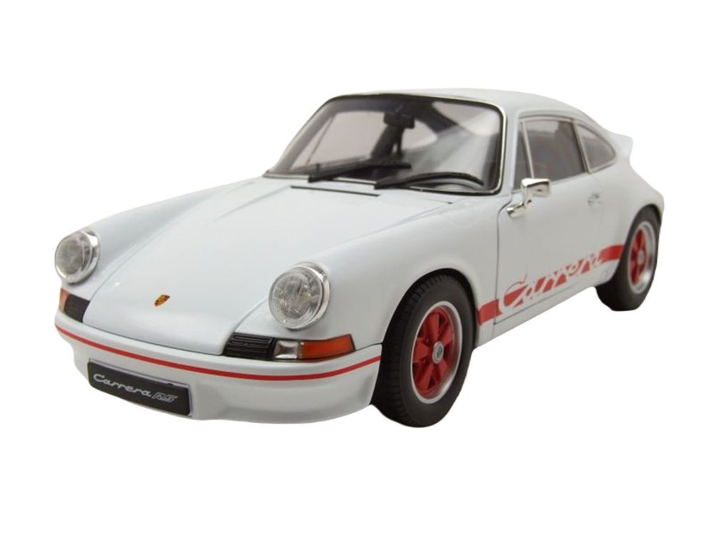 Welly Modellauto Porsche 911 Carrera RS 1973 weiß rot, Maßstab 1:18