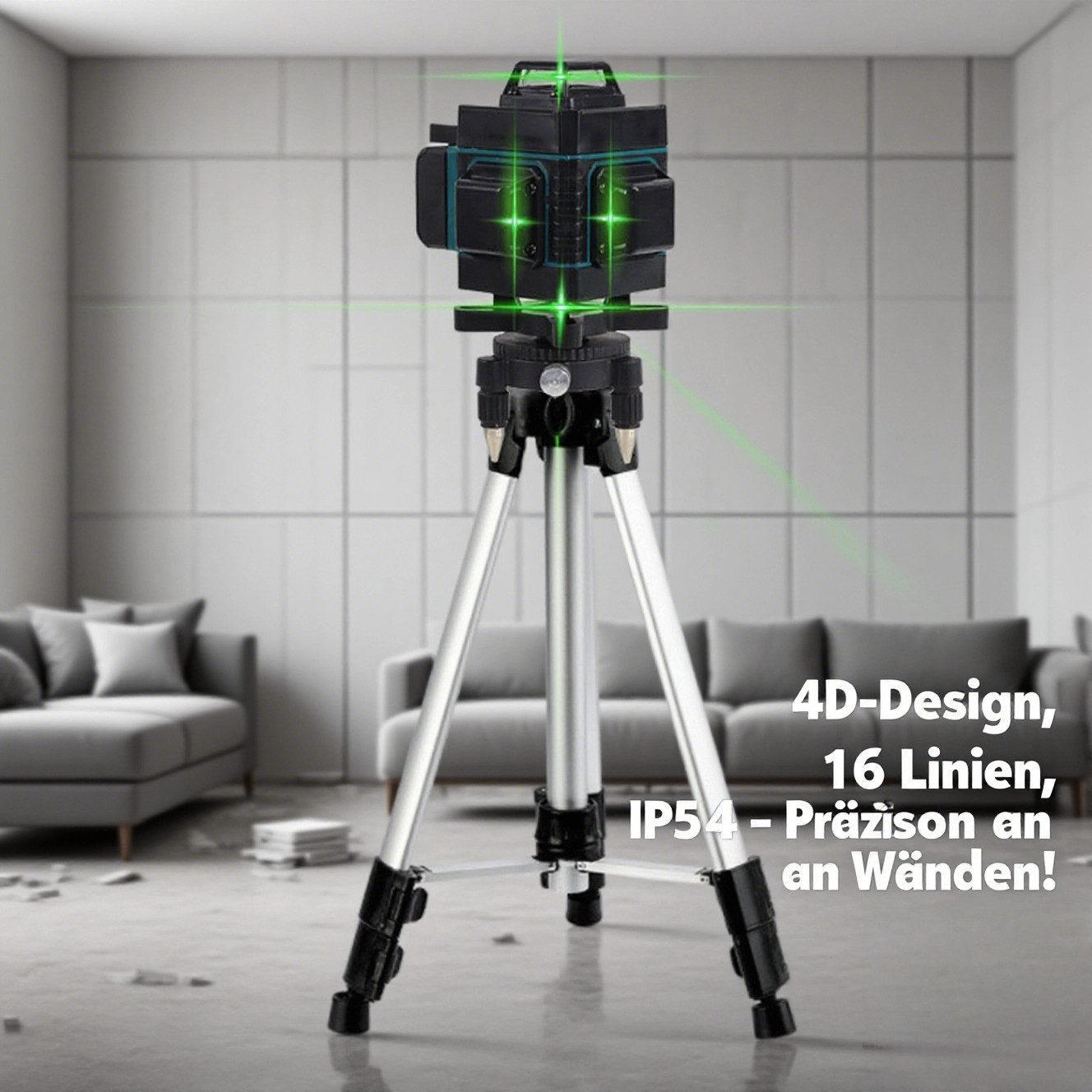 GARRYFIZH Wasserwaage 4D Kreuzlinienlaser mit 16 grünen Linien, selbstnivel günstig online kaufen