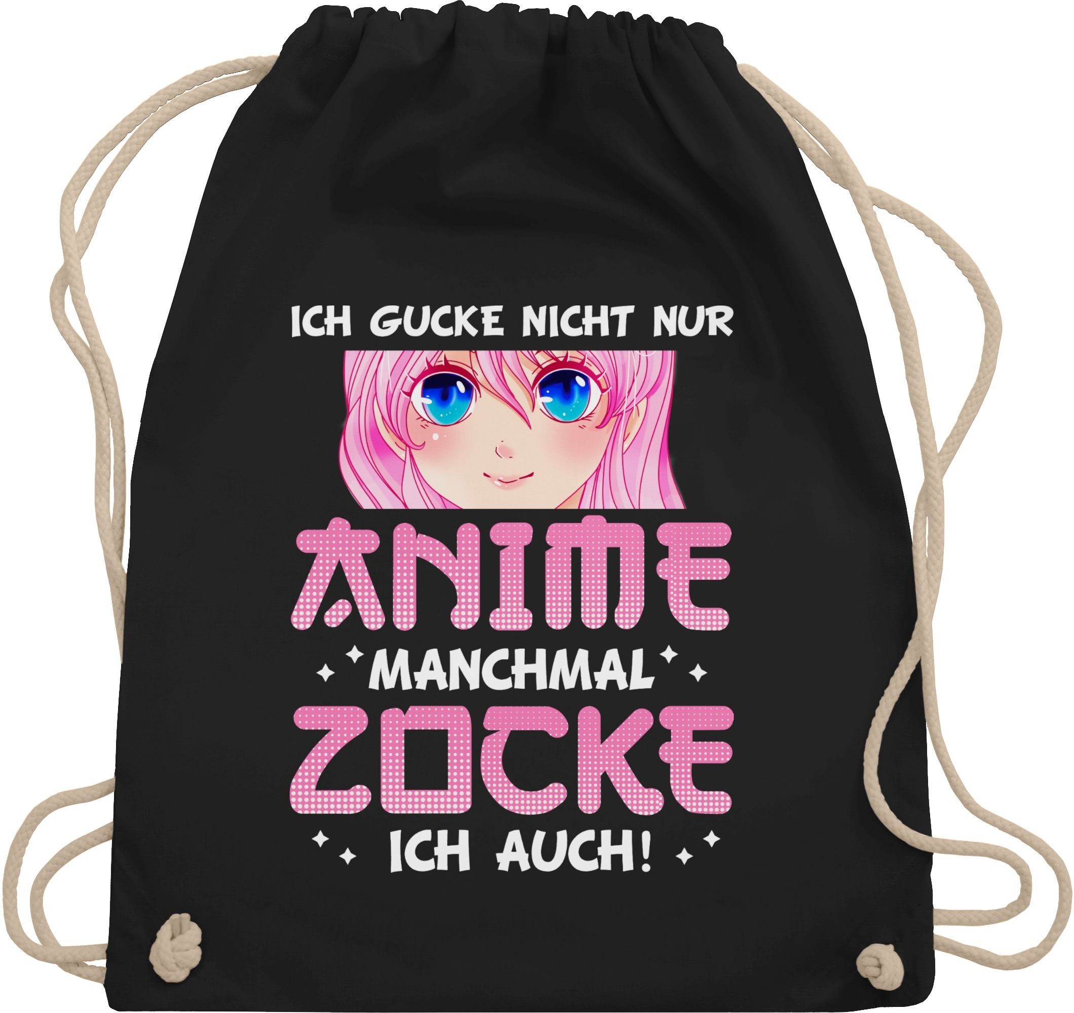 Shirtracer Turnbeutel Ich gucke nicht nur Anime manchmal zocke ich auch - Manga Fans Anime G, Anime Geschenke