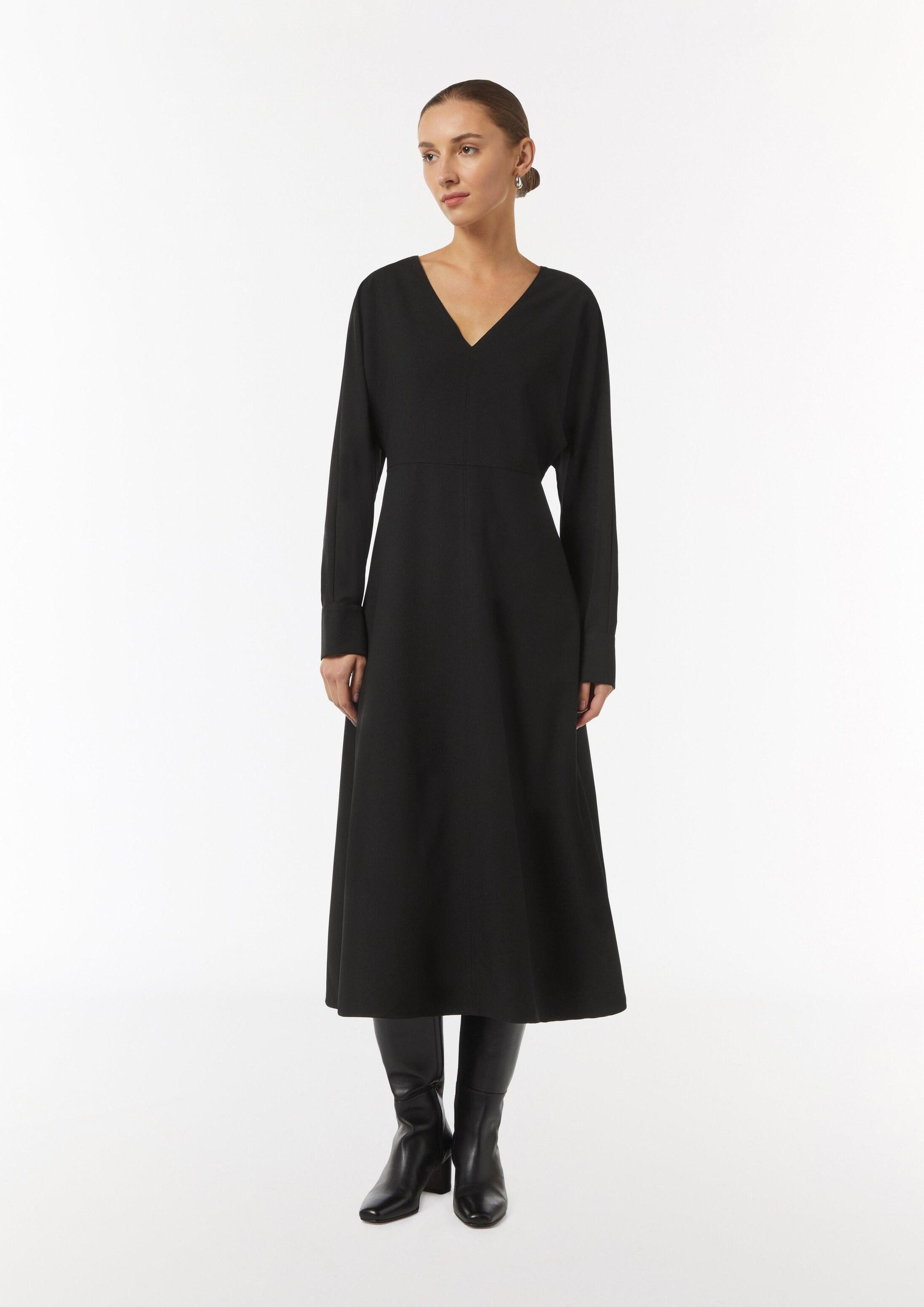 comma Maxikleid Kleid Fließendes Crepe-Kleid mit Fledermausarm