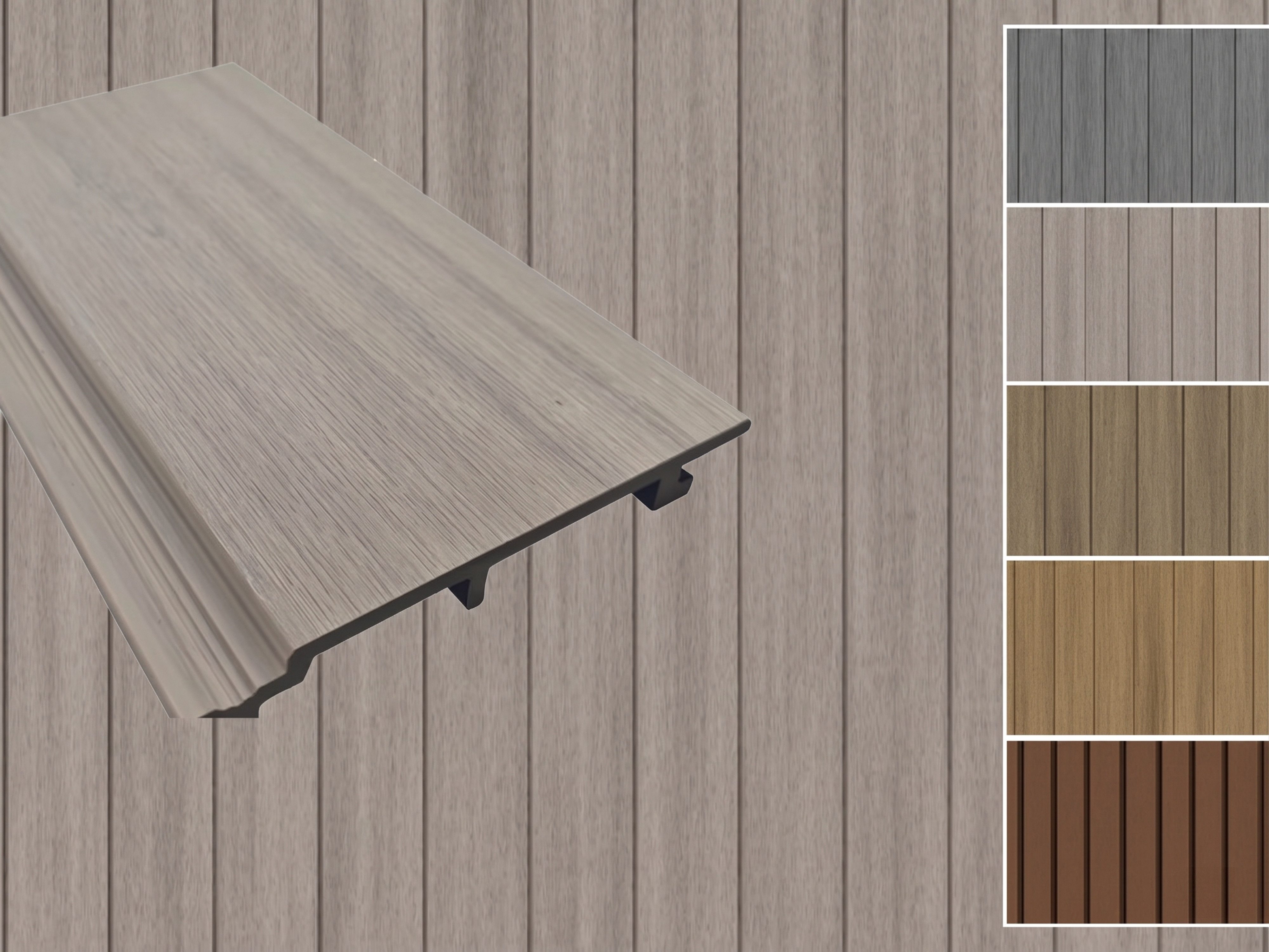 Outgarden Wandpaneel Outgarden WPC Fassadenprofil WPC Profil Beige Außenfassade, BxL: 17.4x290 cm