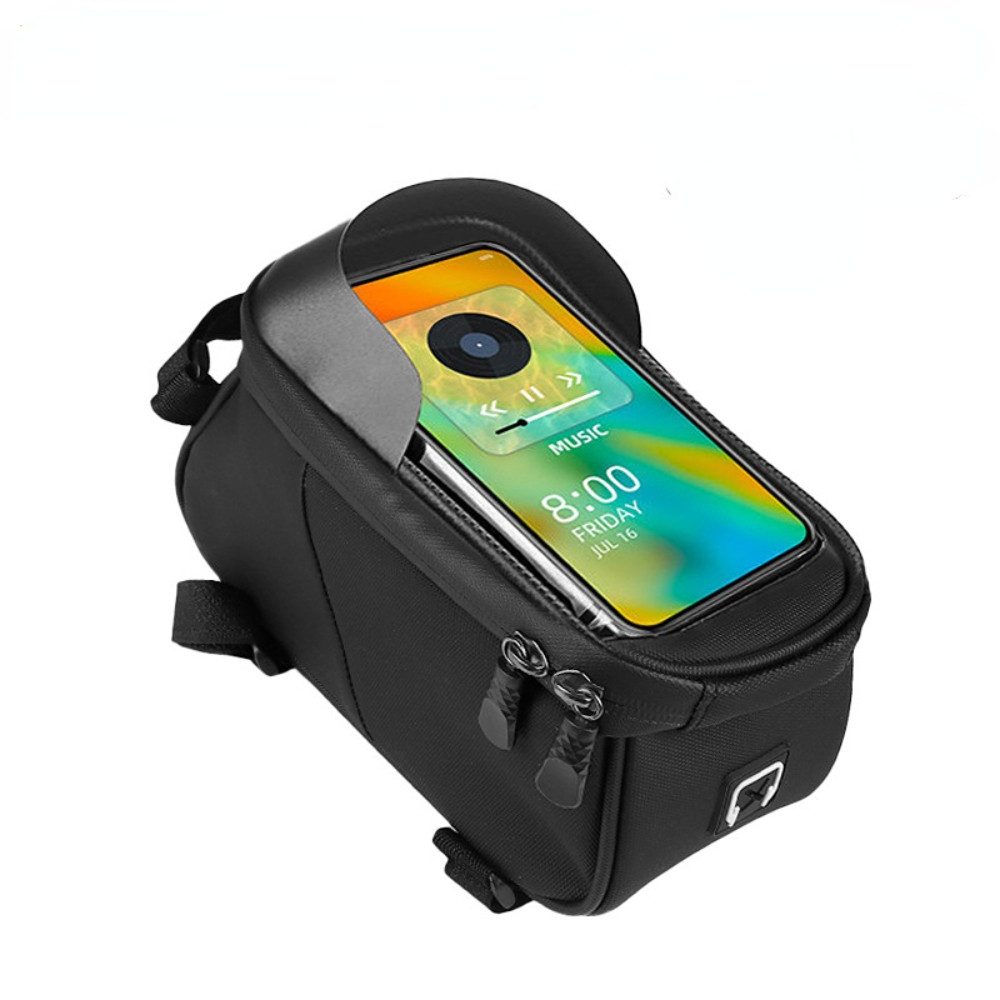 Blusmart Rahmentasche Mountainbike-Frontträgertasche (Handy-Aufbewahrungstasche vorne hängende Tasche, 1,5 l großes Fassungsvermögen), Wasserfester, empfindlicher Touchscreen