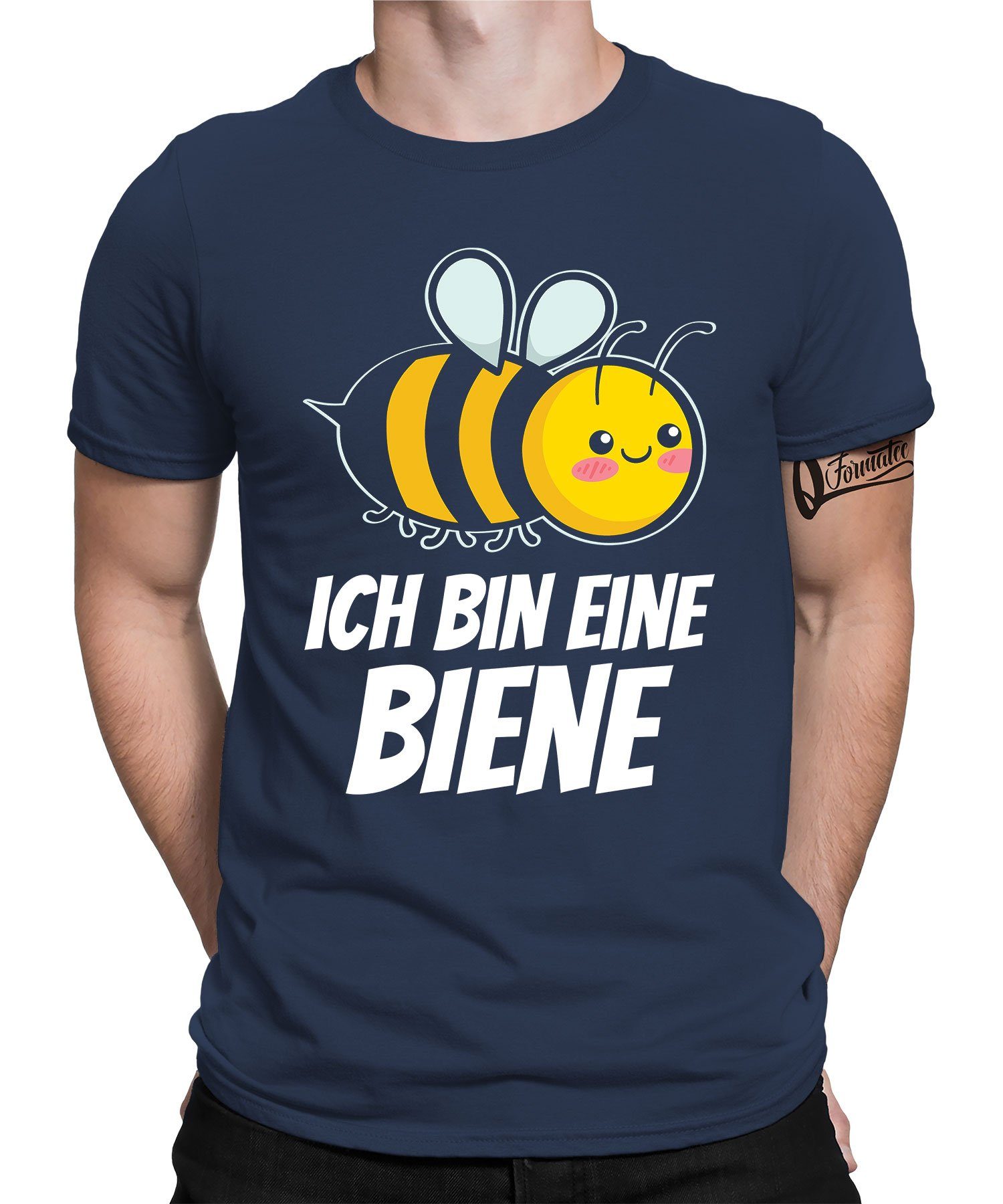 Navy Honig Blau Ich Süß Biene Herren eine bin T-Shirt Quattro (1-tlg) Formatee Imker Kurzarmshirt