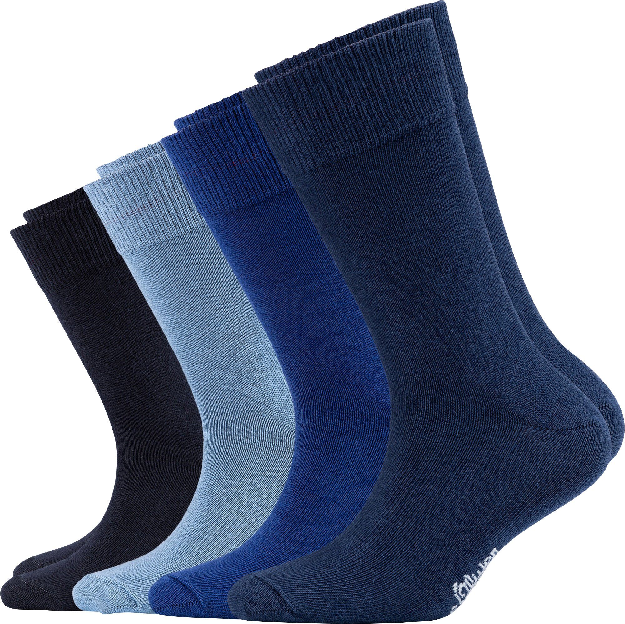 s.Oliver Socken Kinder-Socken 4 Paar Uni marine/blau