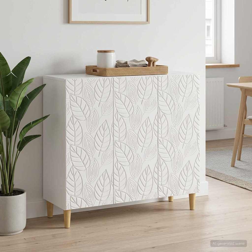 vidaXL Sideboard Sideboard Hochglanz Weiß 89 x 34,5 x 80 cm Holzwerkstoff (1 St) – Bild 2 von 5