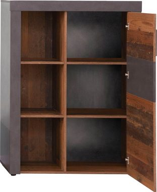 INOSIGN Stauraumschrank Ilana moderner Industrial Style, Beleuchtung optional