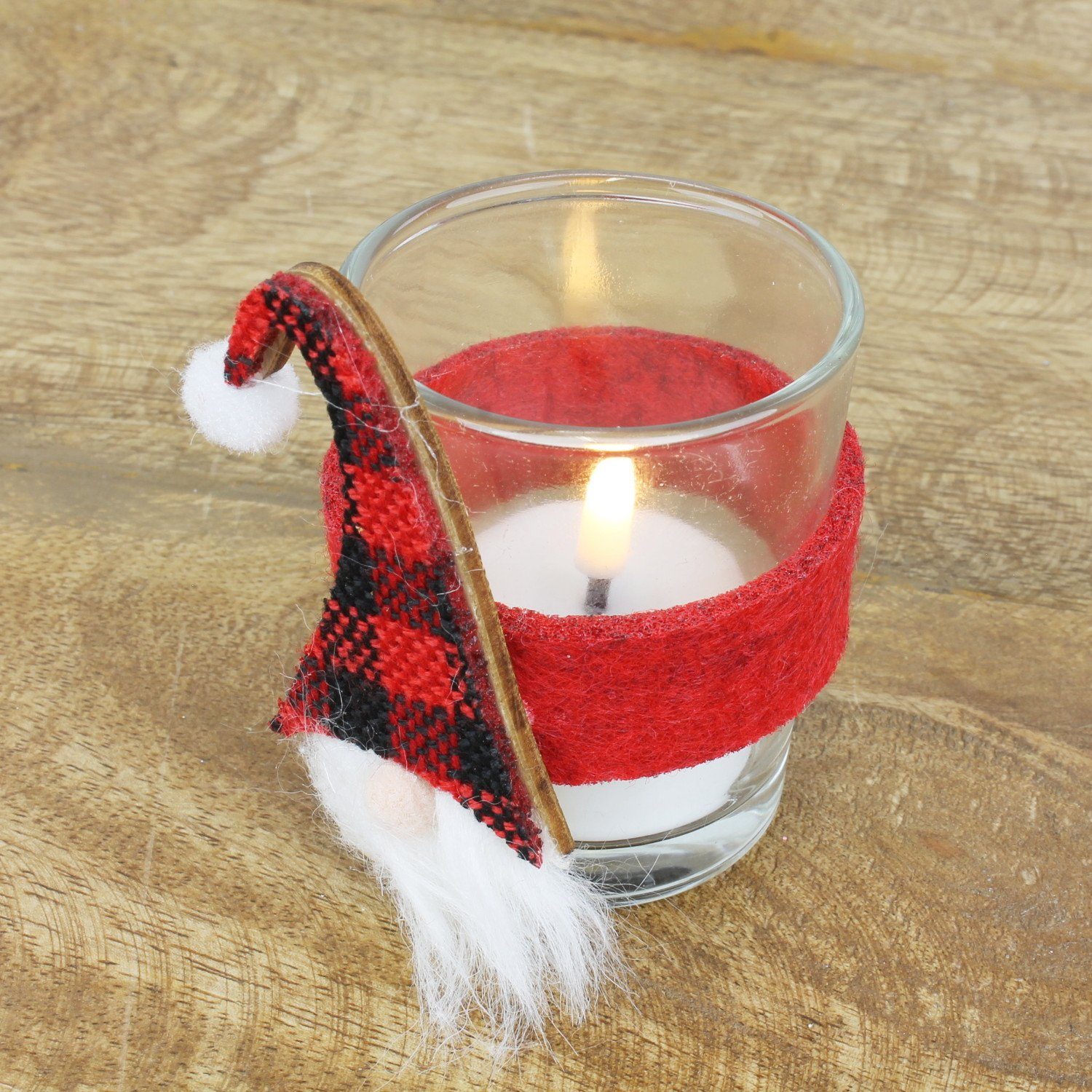 Deko schwarz Weihnachten St., 3 rot Teelicht-Halter Home (Set, Windlicht Kerzenhalter Macosa Set), 3er Teelichthalter Tisch-Dekoration