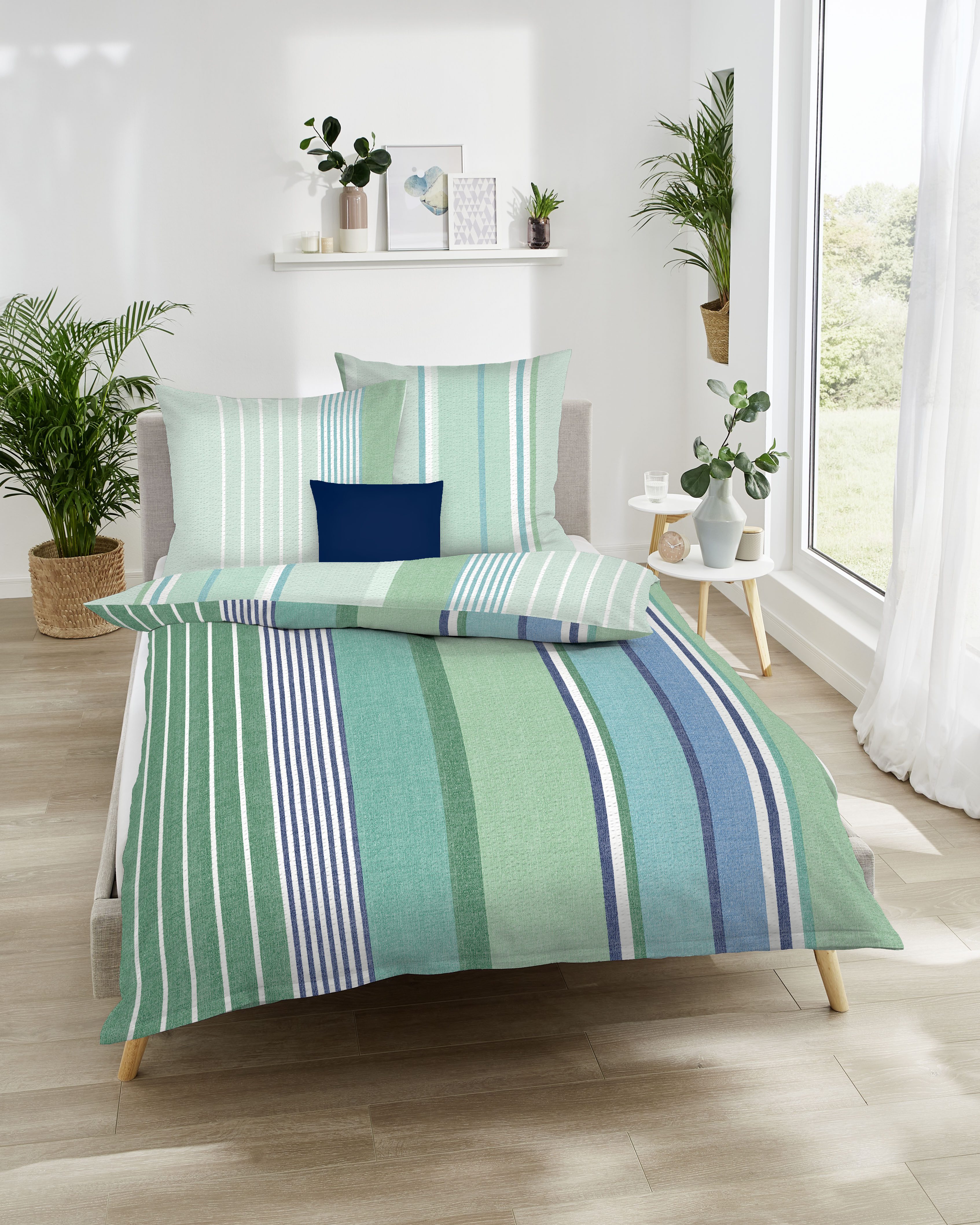 Kaeppel Wendebettwäsche Dutch, Seersucker, 2 teilig, mit Streifen