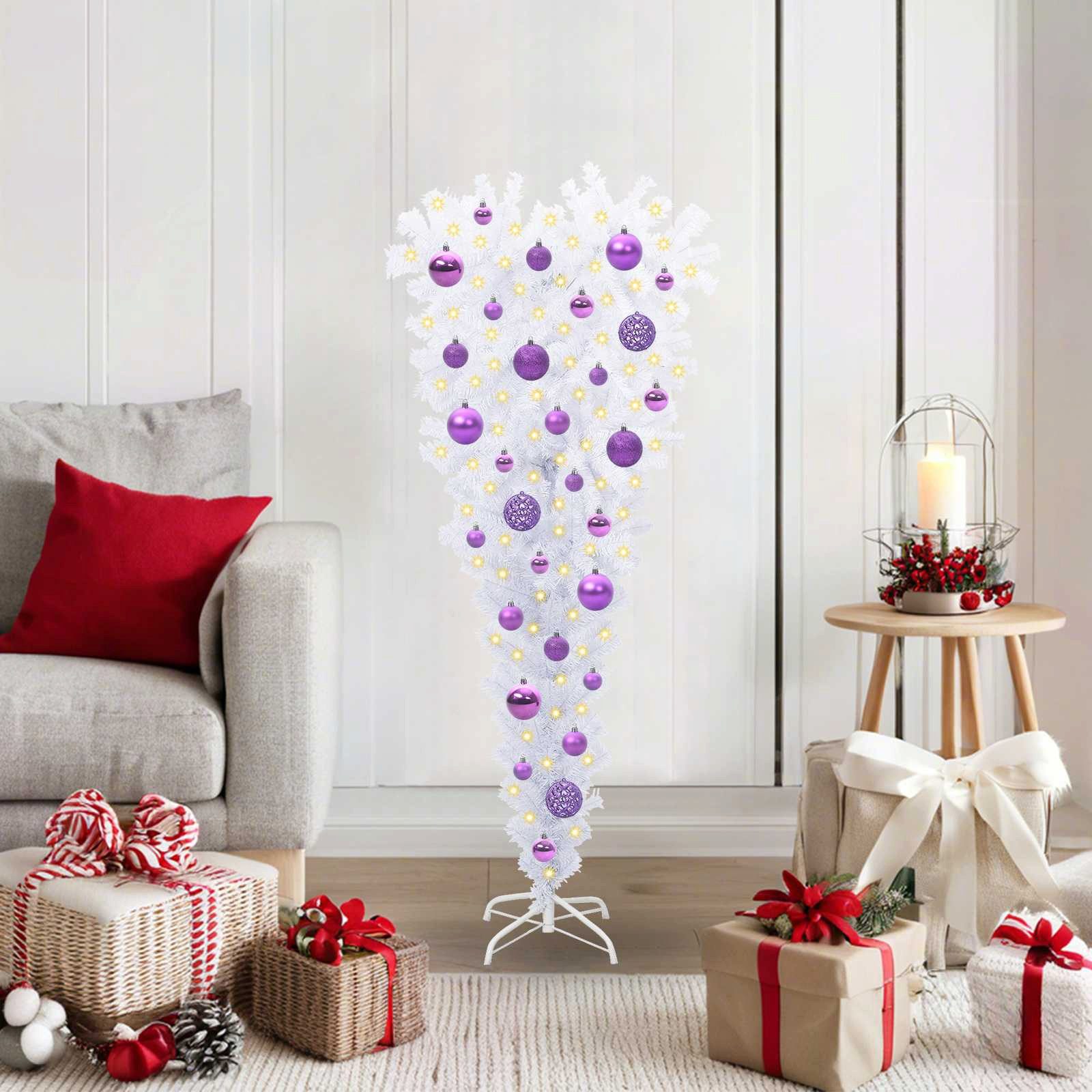 vidaXL Künstlicher Weihnachtsbaum Künstlicher Weihnachtsbaum Weiß 120 cm PVC und Stahl