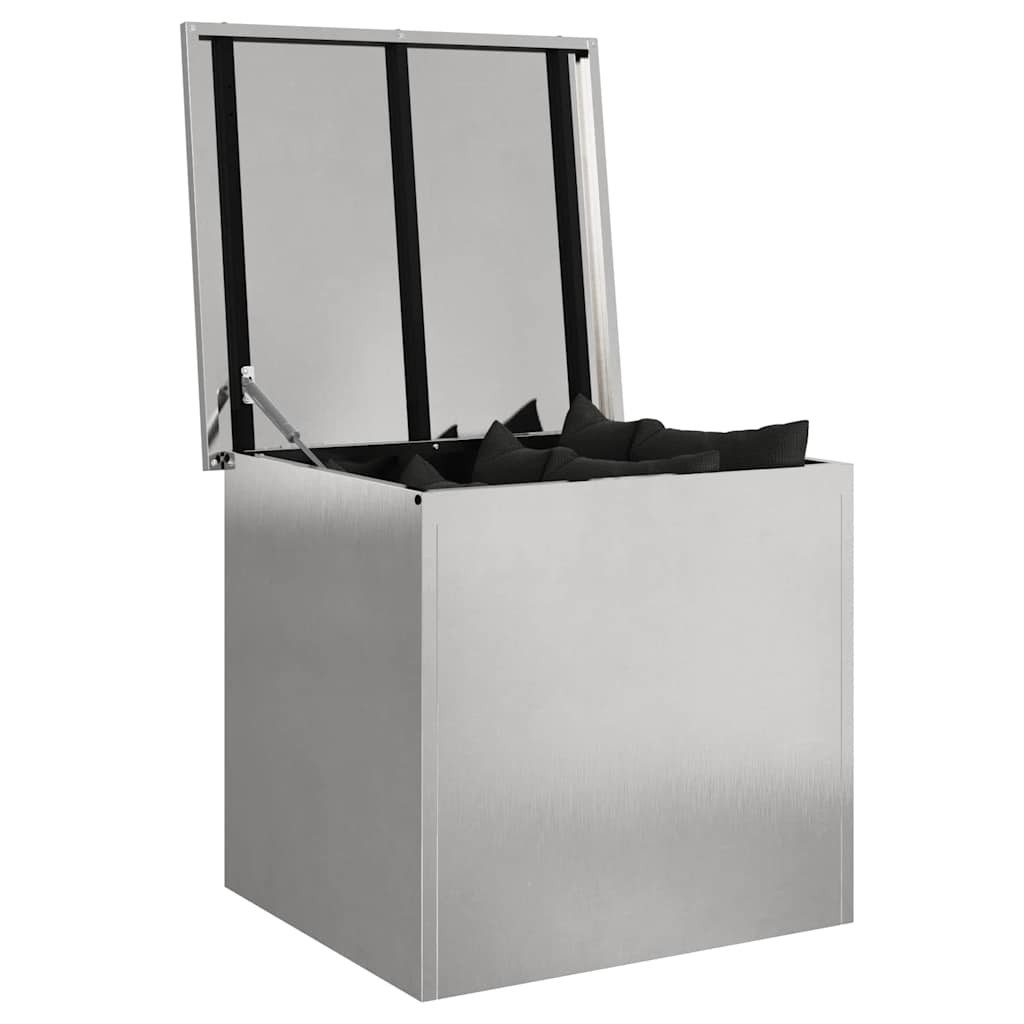 vidaXL Auflagenbox Gartenbox - Silber - 55 x 50,5 x 50 cm - Edelstahl