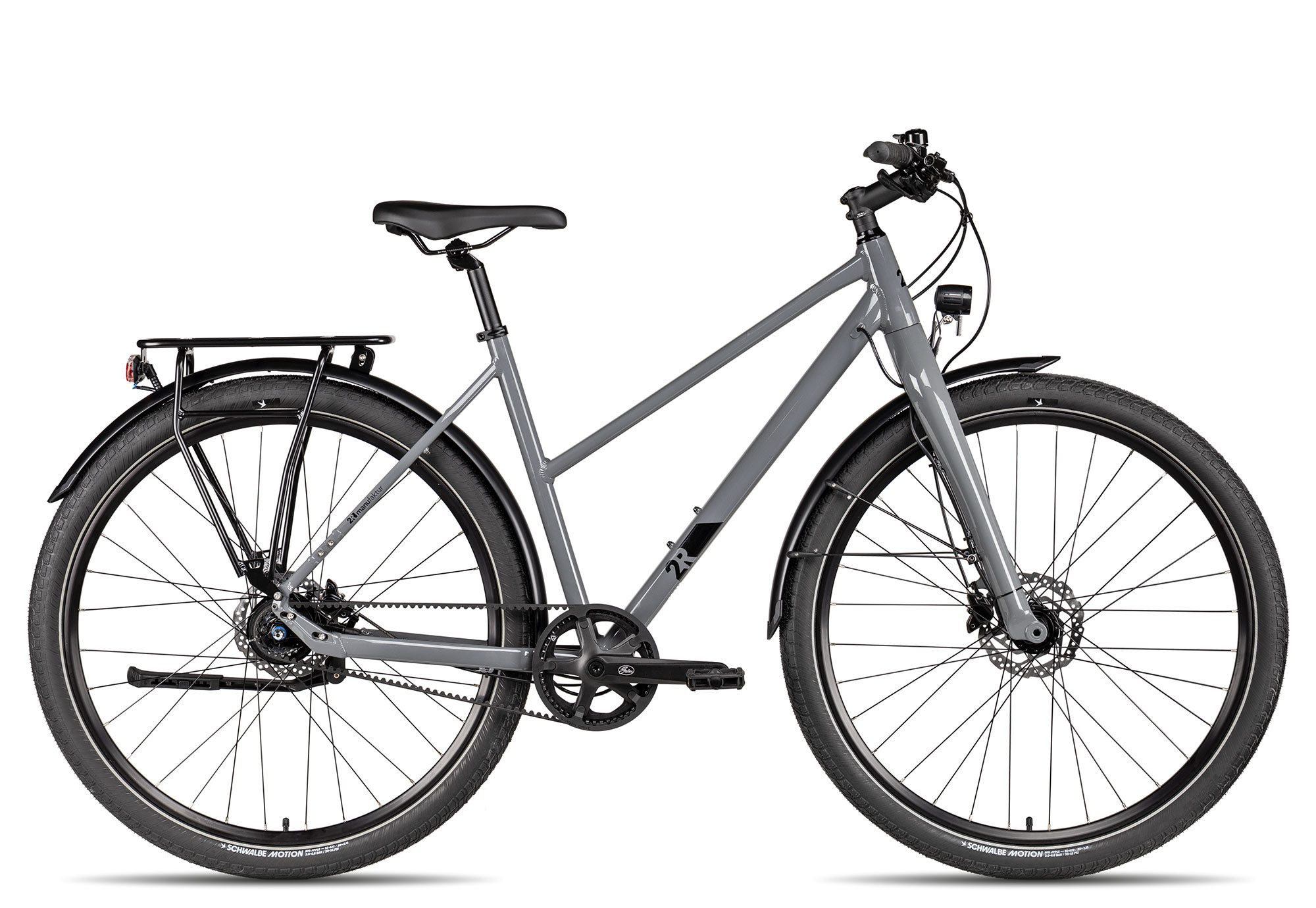 2R Manufaktur Cityrad TRX THREE Trapez, 8 Gang Shimano Alfine 8-Gang SG-S7001-8 Schaltwerk, Nabenschaltung Freilauf, hydraulische Scheibenbremse schwarz/grau