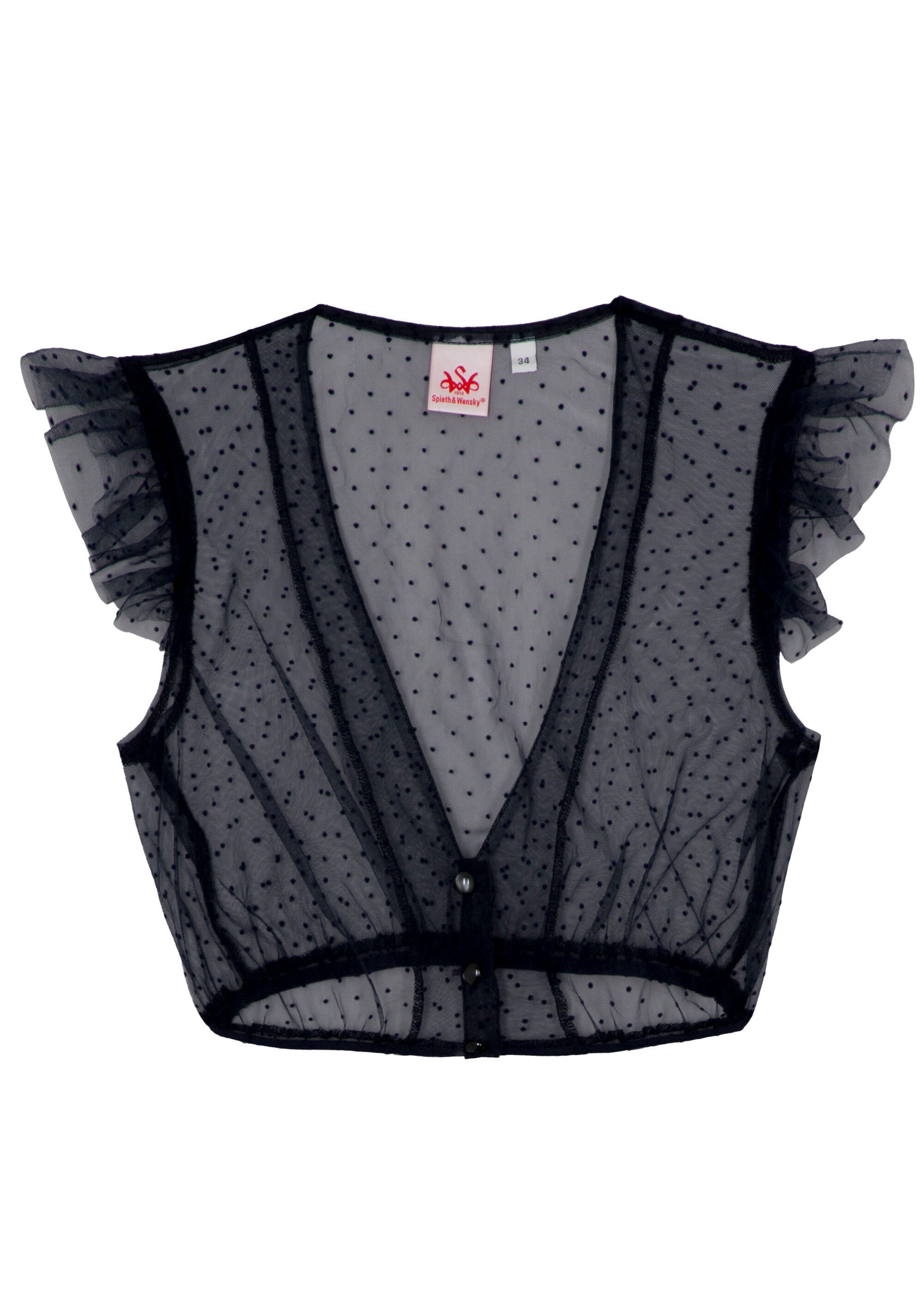 Spieth & Wensky Dirndlbluse Genta (1-tlg) transparent, verspieltes Punktemu günstig online kaufen