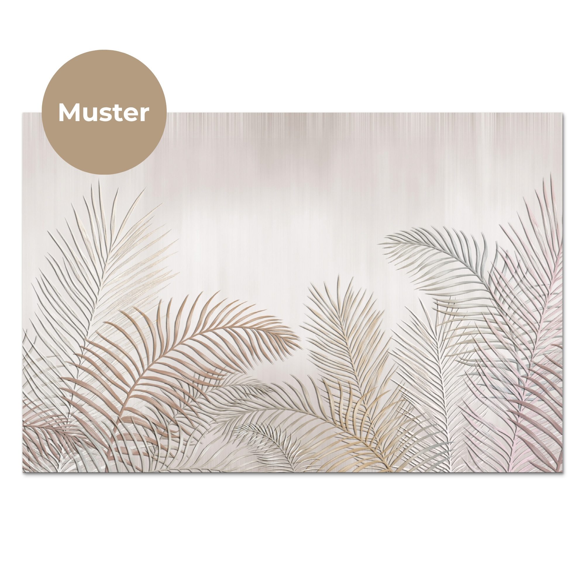 KitchenYeah Küchenrückwand Muster selbstklebend (keine Folie) Blätter - Beige - Botanisch - Vinta, (1-tlg), Spritzschutz, Küche, Rückwand, Küchenwand, Küchenfront, 30x20 cm