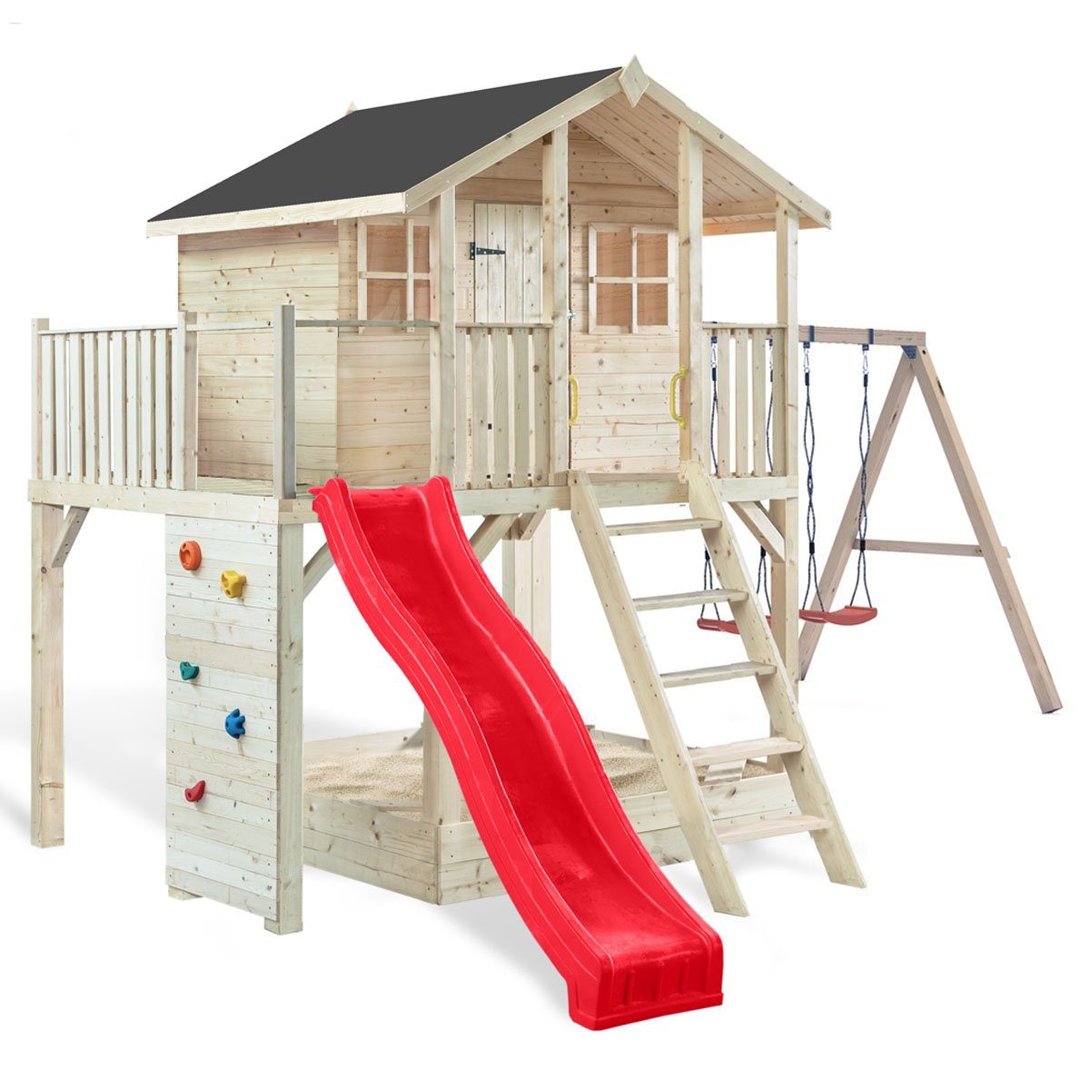 SCHEFFER Outdoor Toys Spielturm »Stelzenhaus Tobi«, maximaler Spielwert  durch Klettern, Rutschen, Schaukel etc. online kaufen | OTTO