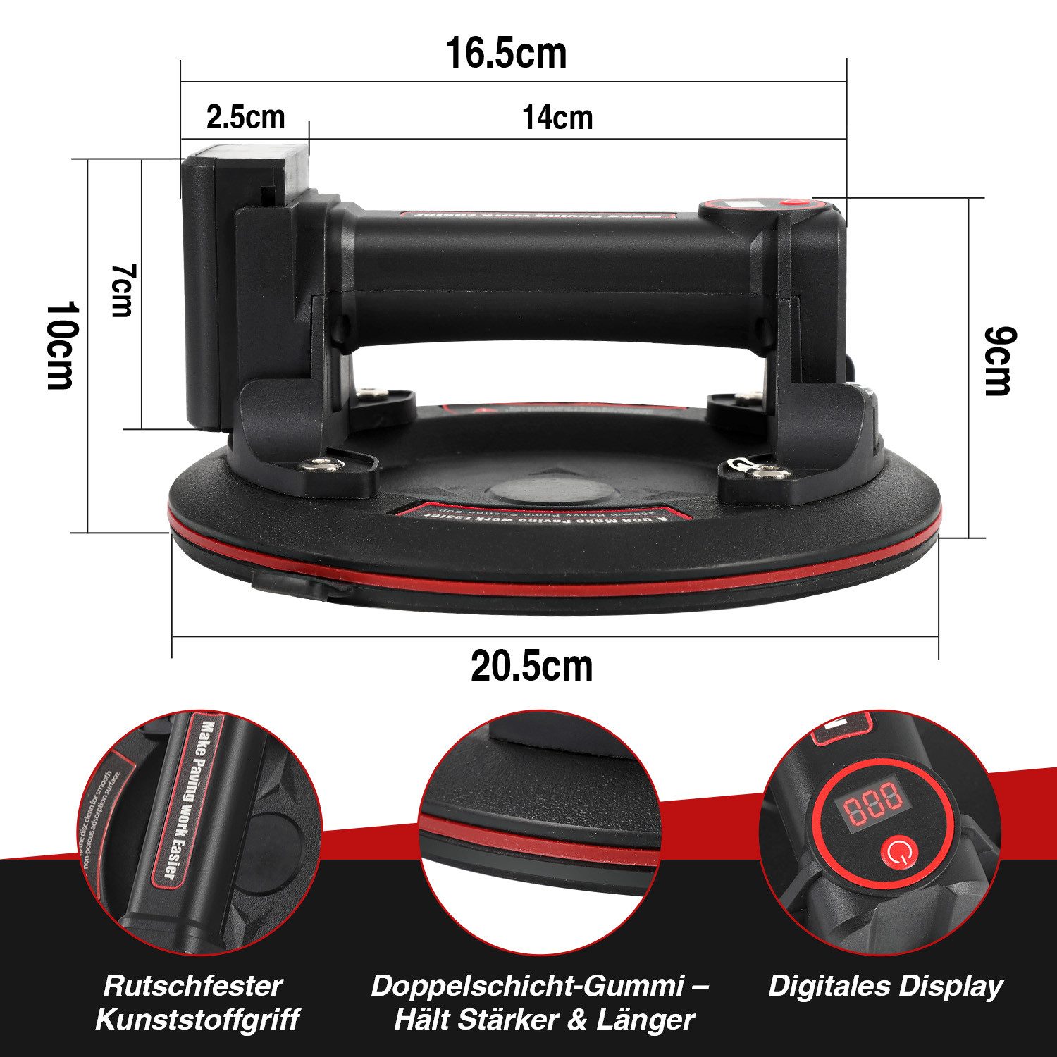 Clanmacy Saugheber 2x Elektrischer Saugnapf Elektrischer Saugnäpfe Leistungsstarker, -]