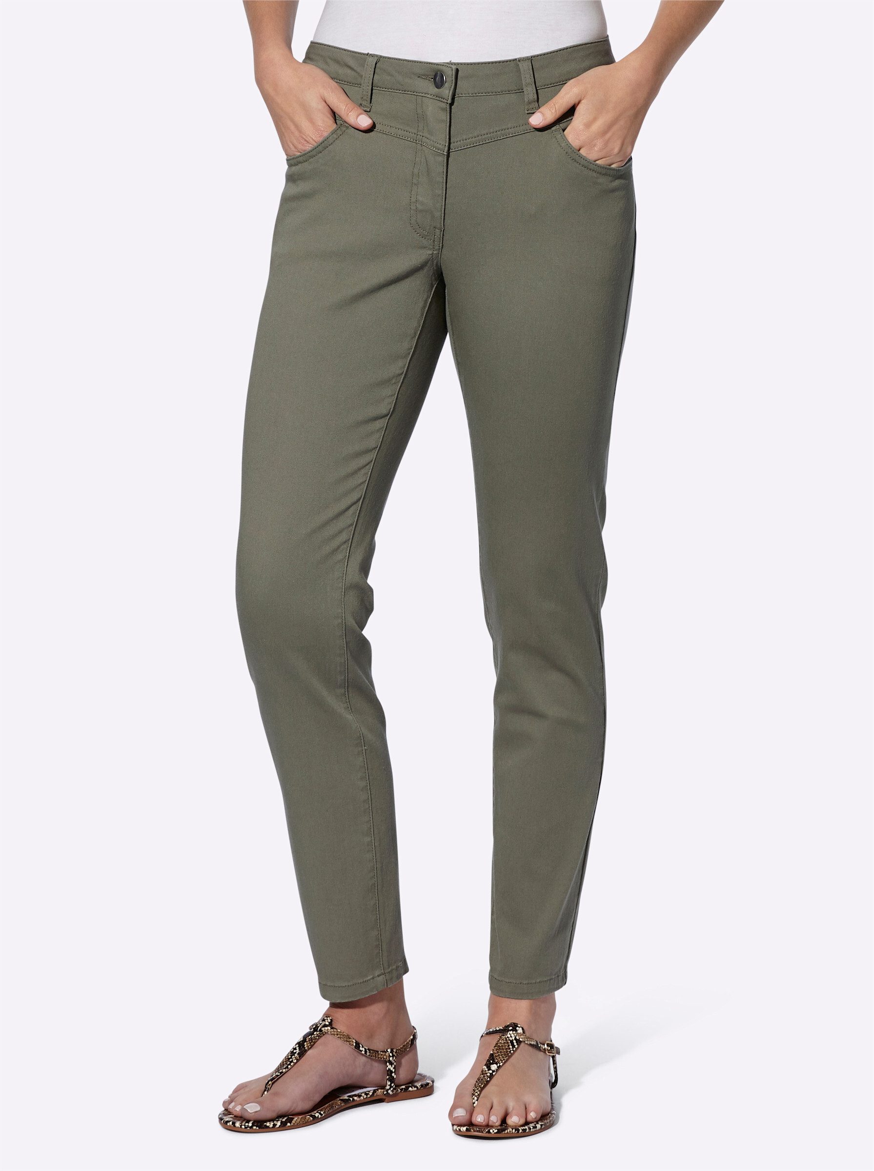 Witt Bequeme Jeans Hose leicht vertieft