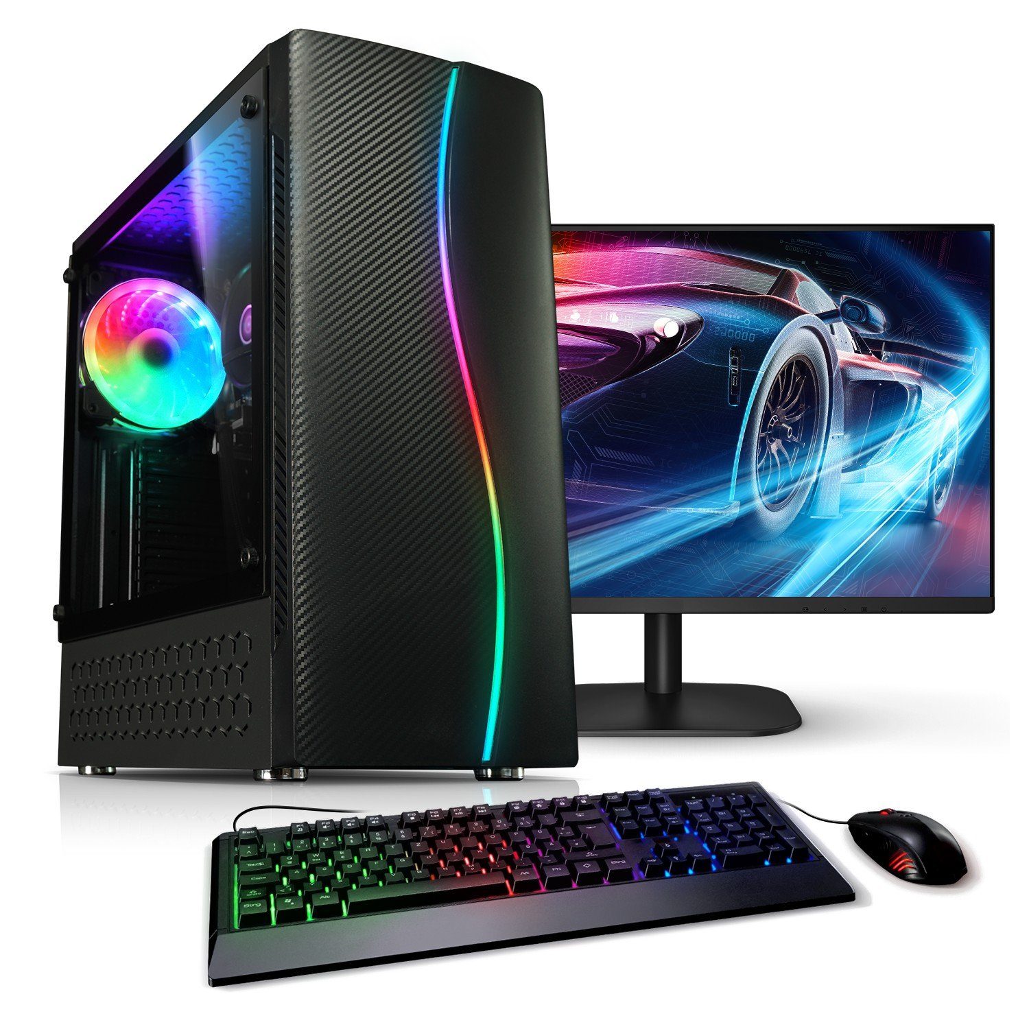 Kiebel Online Gamer PC-Komplettsystem (24", Radeon, 512 GB SSD, AMD AMD 5 RGB-Beleuchtung) RAM, 5 4600G, 8 GB Ryzen Ryzen