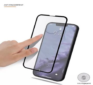 OLi Handyhülle Silikon für iPhone 13 Mini mit Komplet deckendes Displayschutzglas 5.4 Zoll, Panzer Glas von Rand bis zum Rand / Transparente TPU Silikon