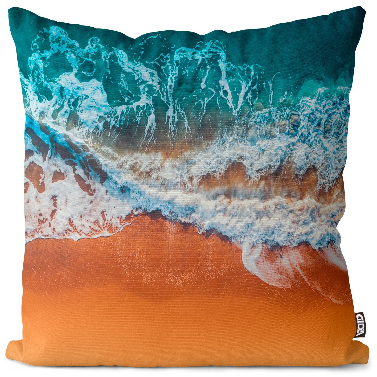 Kissenbezug, VOID (1 Stück), Sofa-Kissen Meeresbrandung Strand Sand Wellen Meer Ozean Brandung Surfer Sommer Wasser Natur Reisen Hawaii Mittelmeer Fische maritim Schiff Bl