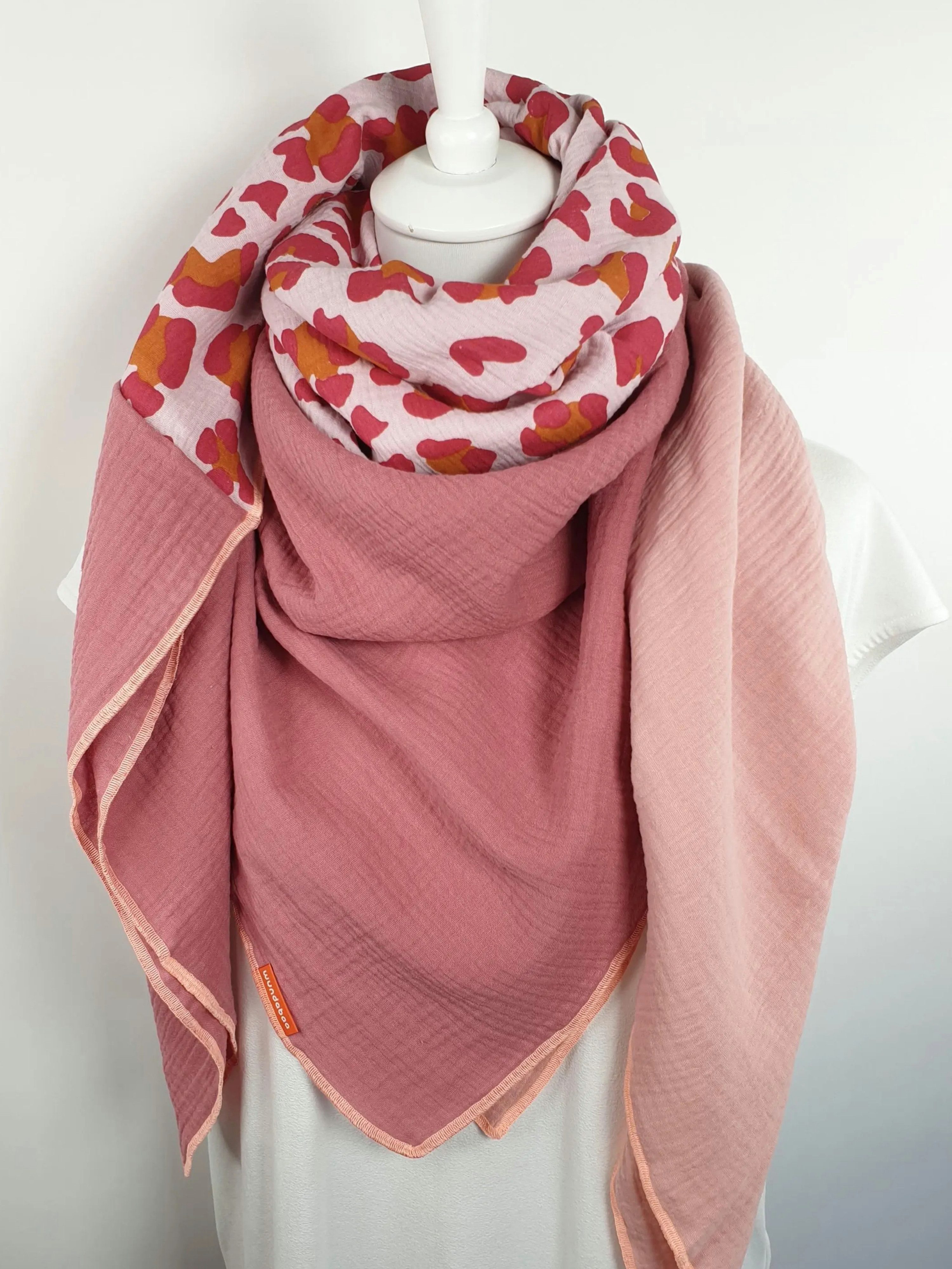 wundabaa Modetuch Musselintuch Leoprint Color Blocking günstig online kaufen