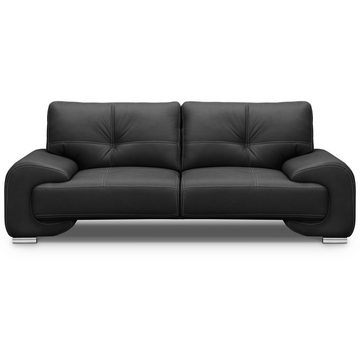 Beautysofa Polstergarnitur Maxime lux, (Sessel + Zweisitzer + Dreisitzer aus Kunstleder, Couchgarnitur im modernes Stil), mit Wellenfedern, mit dekorativen Nähten und bequemer Sitz