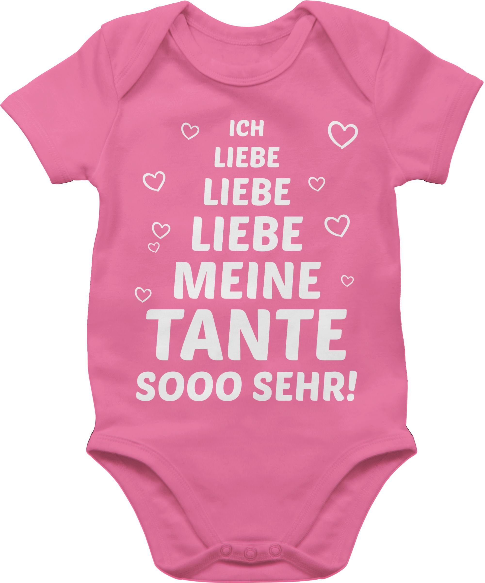 Shirtracer Shirtbody Ich liebe meine Tante so sehr Sprüche Baby 1 Pink | Shirtbodies