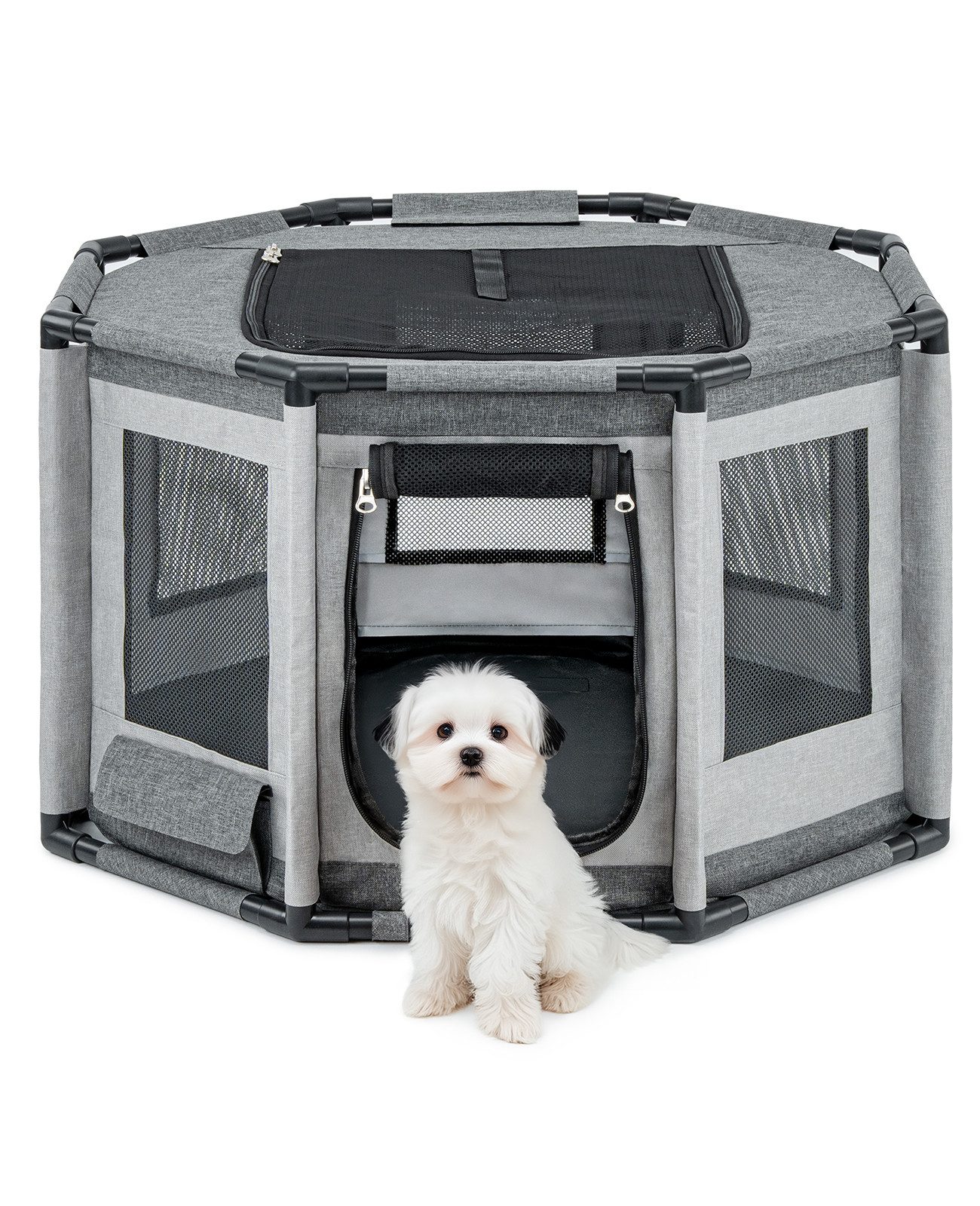 lionto Freigehege lionto Welpenauslauf aus Oxford-Gewebe & atmungsaktivem Netz,verschied, Wasserabweisendes Oxford-Material, hygienisch, atmungsaktiv