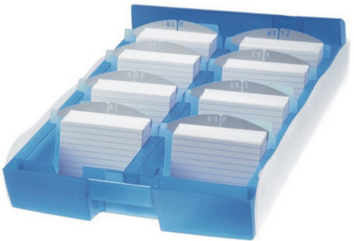 HAN-Bürogeräte Karteikasten Archivbox Croco-Duo für 2500 Karten inkl. A-Z Register blau/transluzen