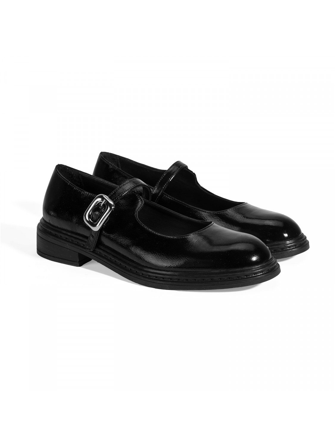 Desa Damen-Slipper aus Lackleder – Schnallenverzierung, flacher Absatz, at günstig online kaufen