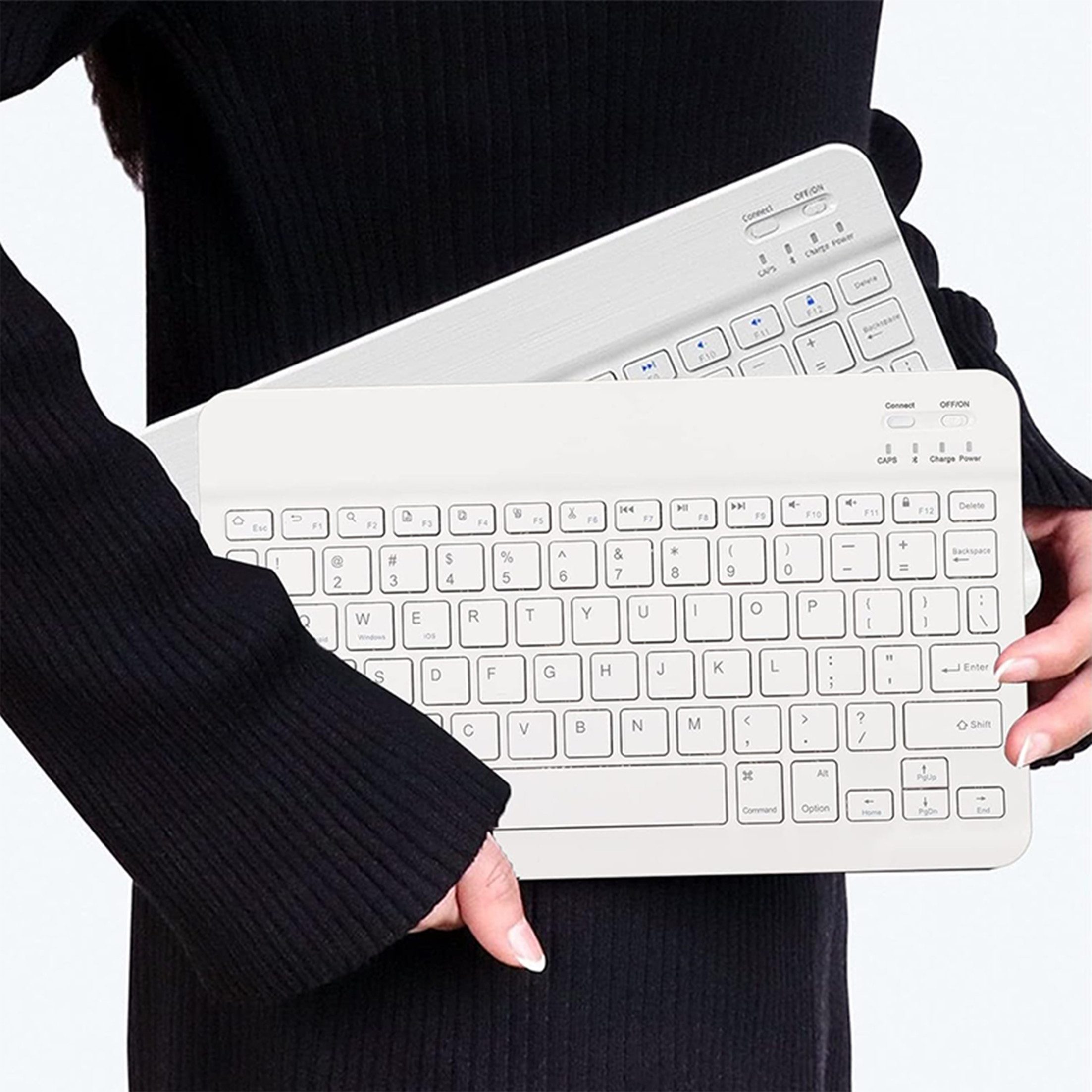 KINSI Bluetooth Tastatur Maus Set,ultraflach & geräuscharm,kabellos Tastatur- und Maus-Set, (Enthält Tastatur und Maus), 10 Zoll, für PC & Tablet