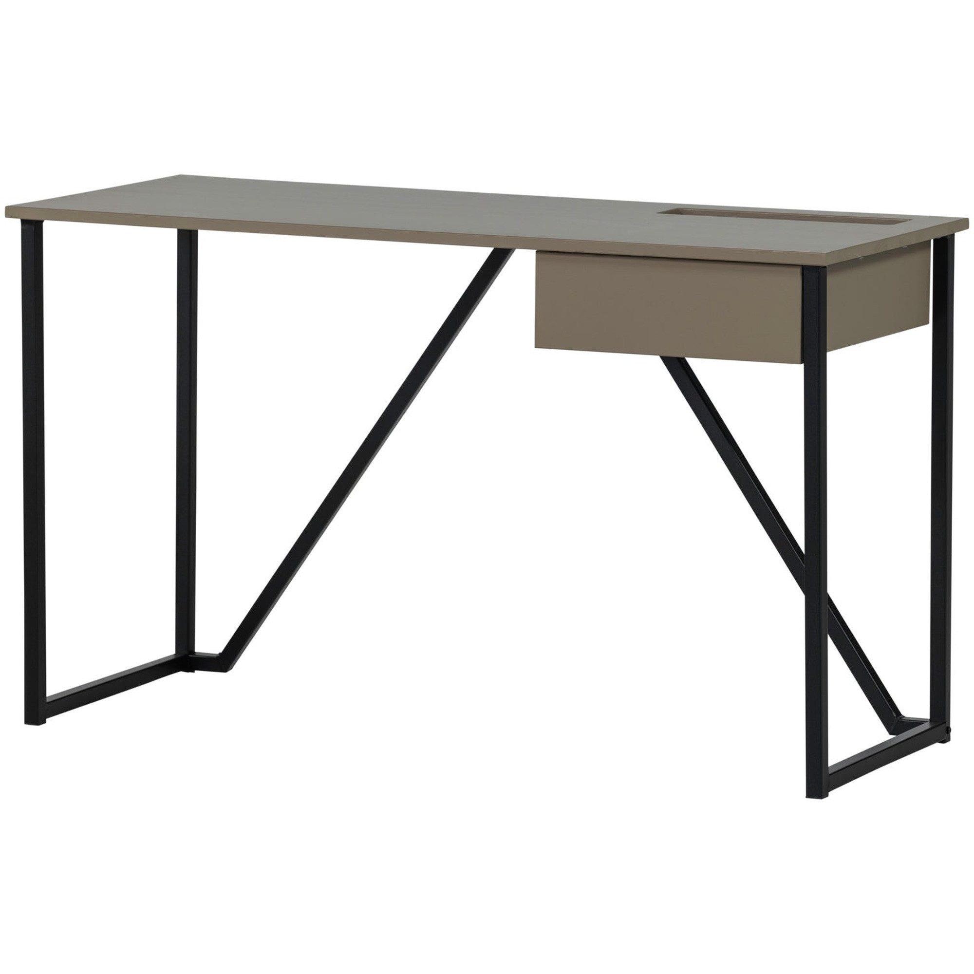 WOOOD Schreibtisch New Julius Kiefernholz [FSC] in Braun – mit Schublade, 126x53 cm, Mit praktischer Schublade!