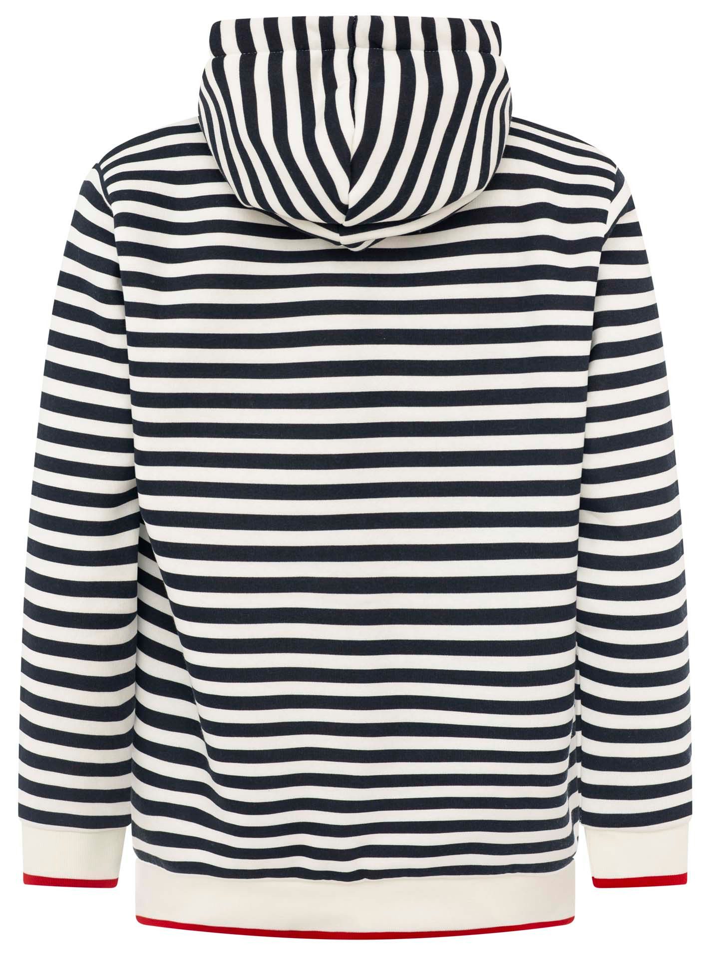 Zwillingsherz Kapuzensweatjacke "Maritim" gestreift, Kapuze mit Kordel und Herzen, Taschen, Zipper – Bild 4 von 5