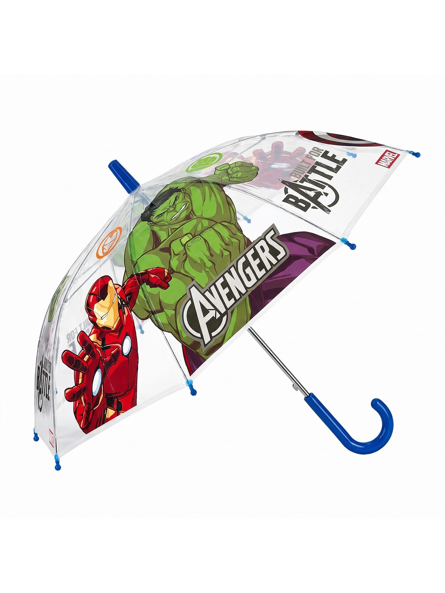 The AVENGERS Stockregenschirm Kinder Regenschirm mit Hulk, Iron Man und Captain America, windfest