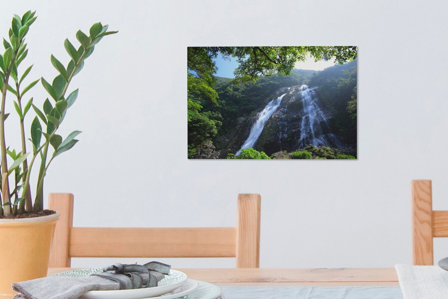 OneMillionCanvasses® Leinwandbild Ookawa-no-taki-Wasserfall auf Insel Yakushima, japanischen 30x20 Wandbild cm Aufhängefertig, Wanddeko, St), (1 der Leinwandbilder