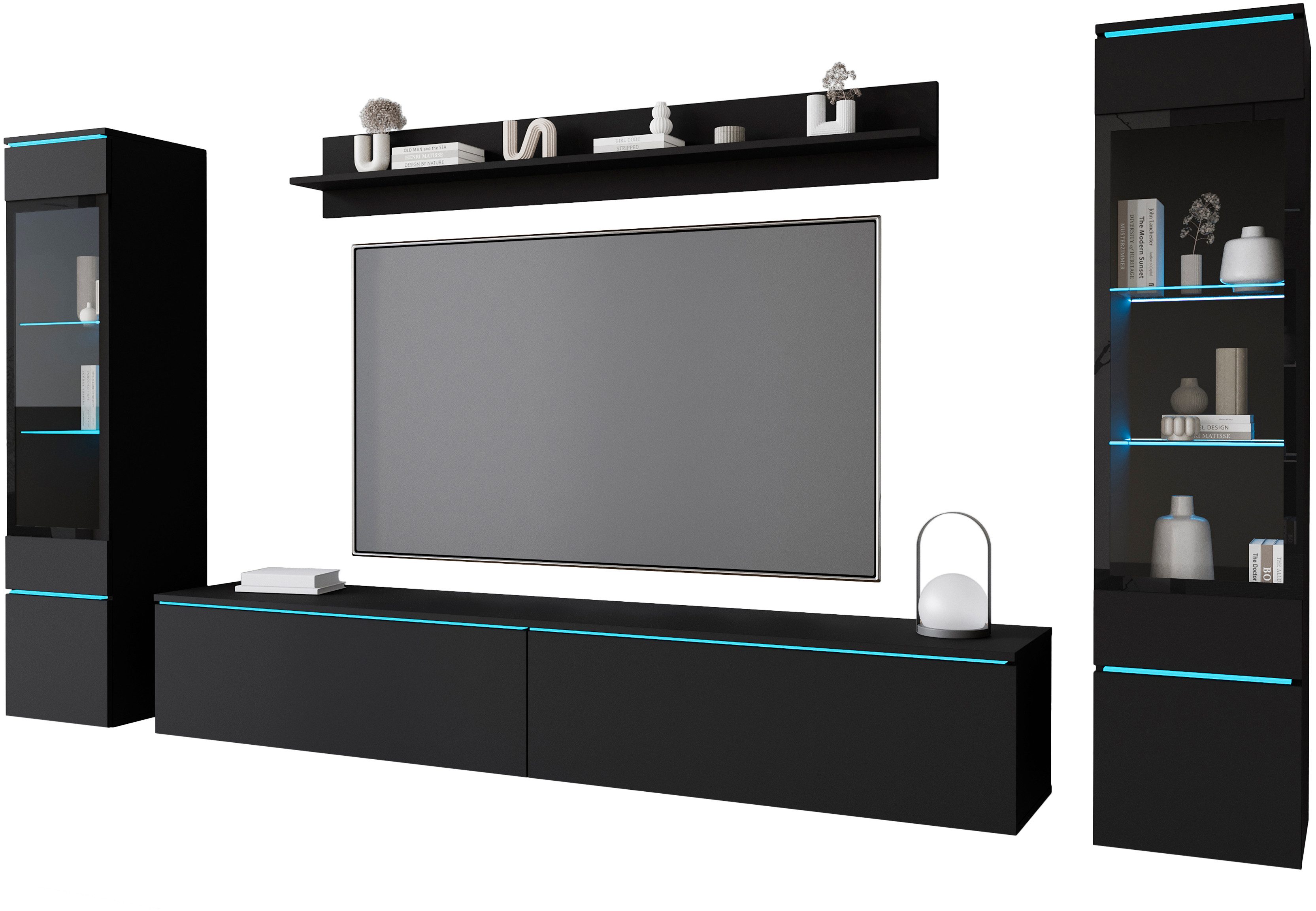 INOSIGN Wohnwand VERA II, Vitrinen Türanschlag wechselbar, (Komplett-Set, 4 günstig online kaufen