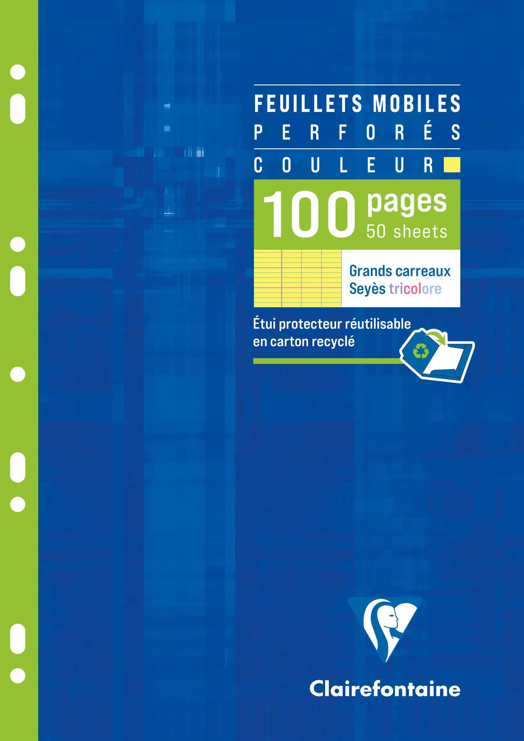 CLAIREFONTAINE Notizblock 10x Farbige Ringbucheinlagen A4 Pack. 50 Blatt franz. Lin. 1747C, Einlagen, Bogen
