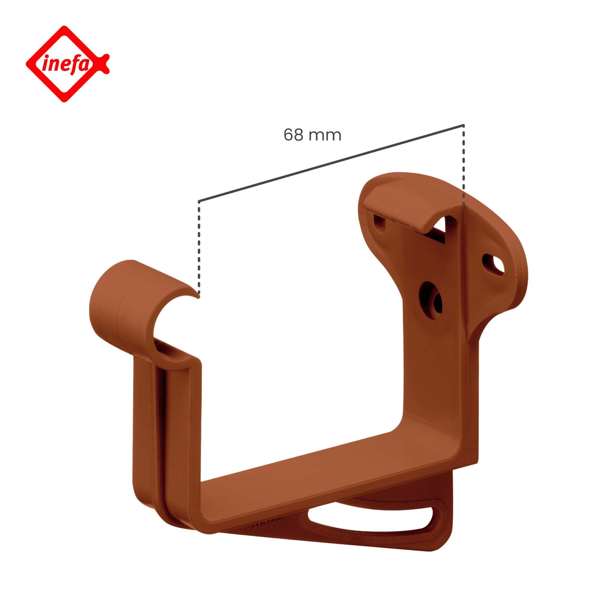 INEFA Dachrinne Stirnbretthalter, Rinnenhalter, kastenförmig, NW 68. 1 Stück, Dachrinnenhalter, PVC-U Kunststoff, für Kastenrinnen, Made in Germany