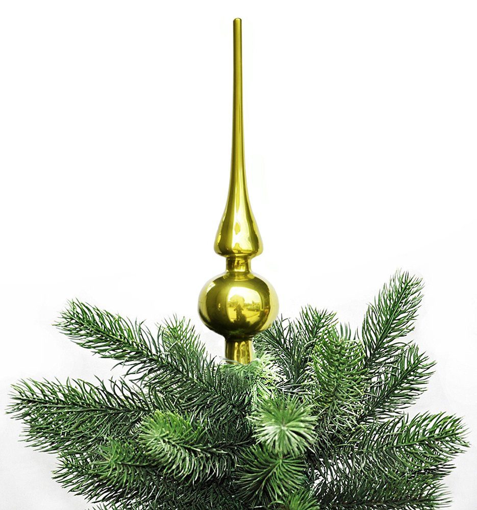 JACK Christbaumspitze x aus inklusive Glanz Echt Glas, Matt Aufbewahrungsbox cm Glas Echt Green 6 Baumspitze Olive Spitze, Christbaumspitze 26 Weihnachtsbaum Glanz praktischer