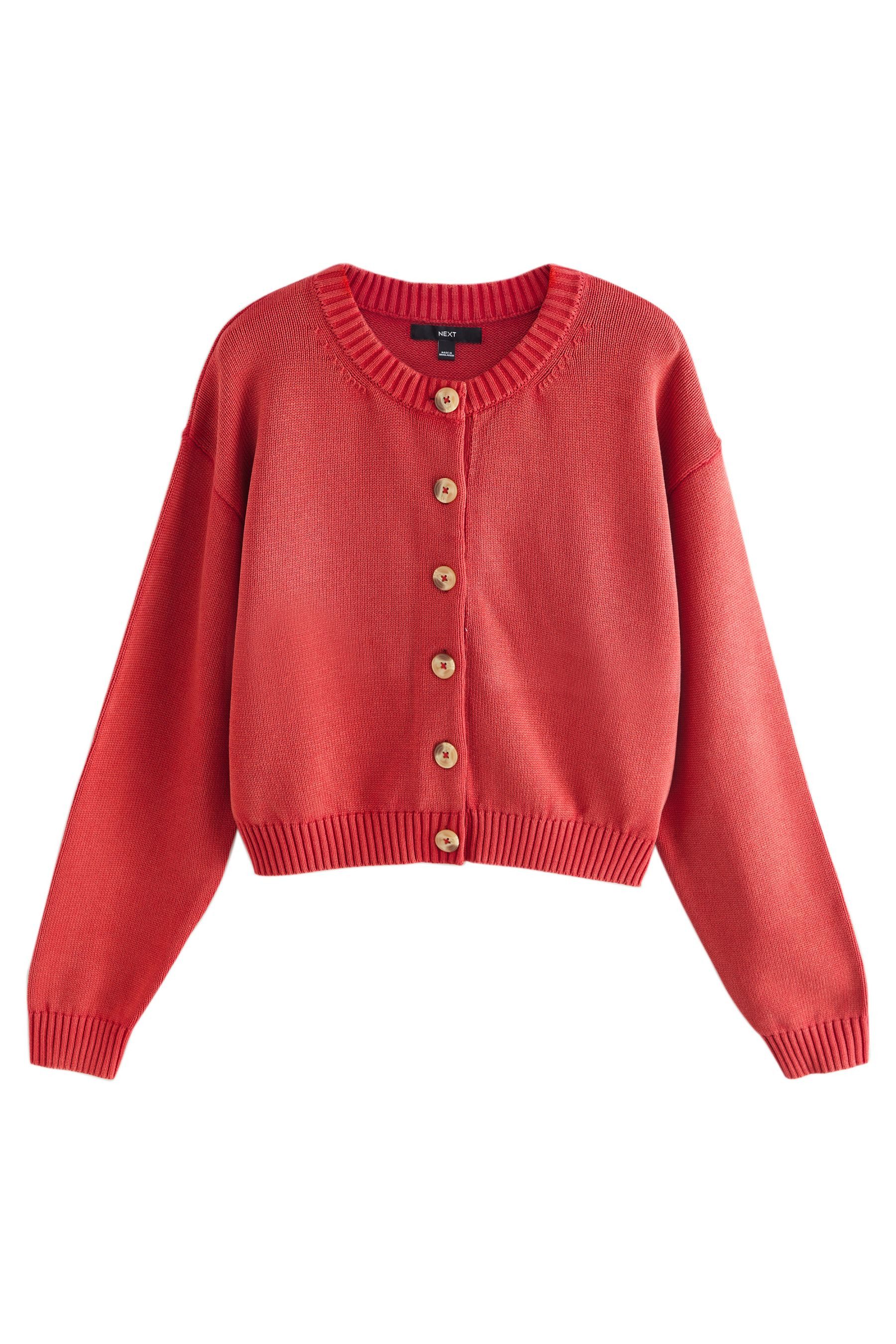 Next Strickjacke Gewaschene Rundhals-Strickjacke aus Baumwolle günstig online kaufen