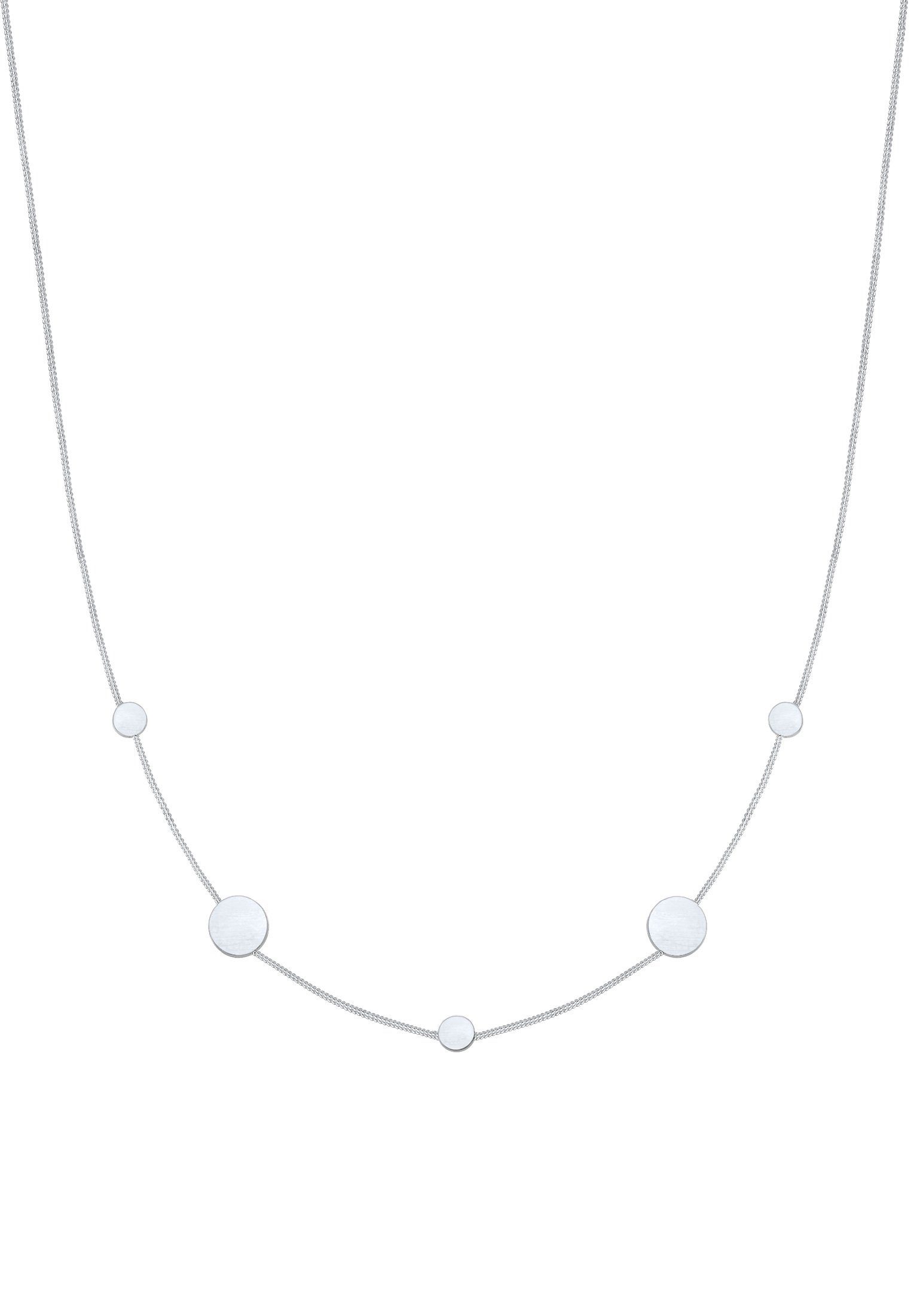 Elli Kette mit Anhänger Plättchen Matt Kreis Rund Panzerkette 925 Silber günstig online kaufen