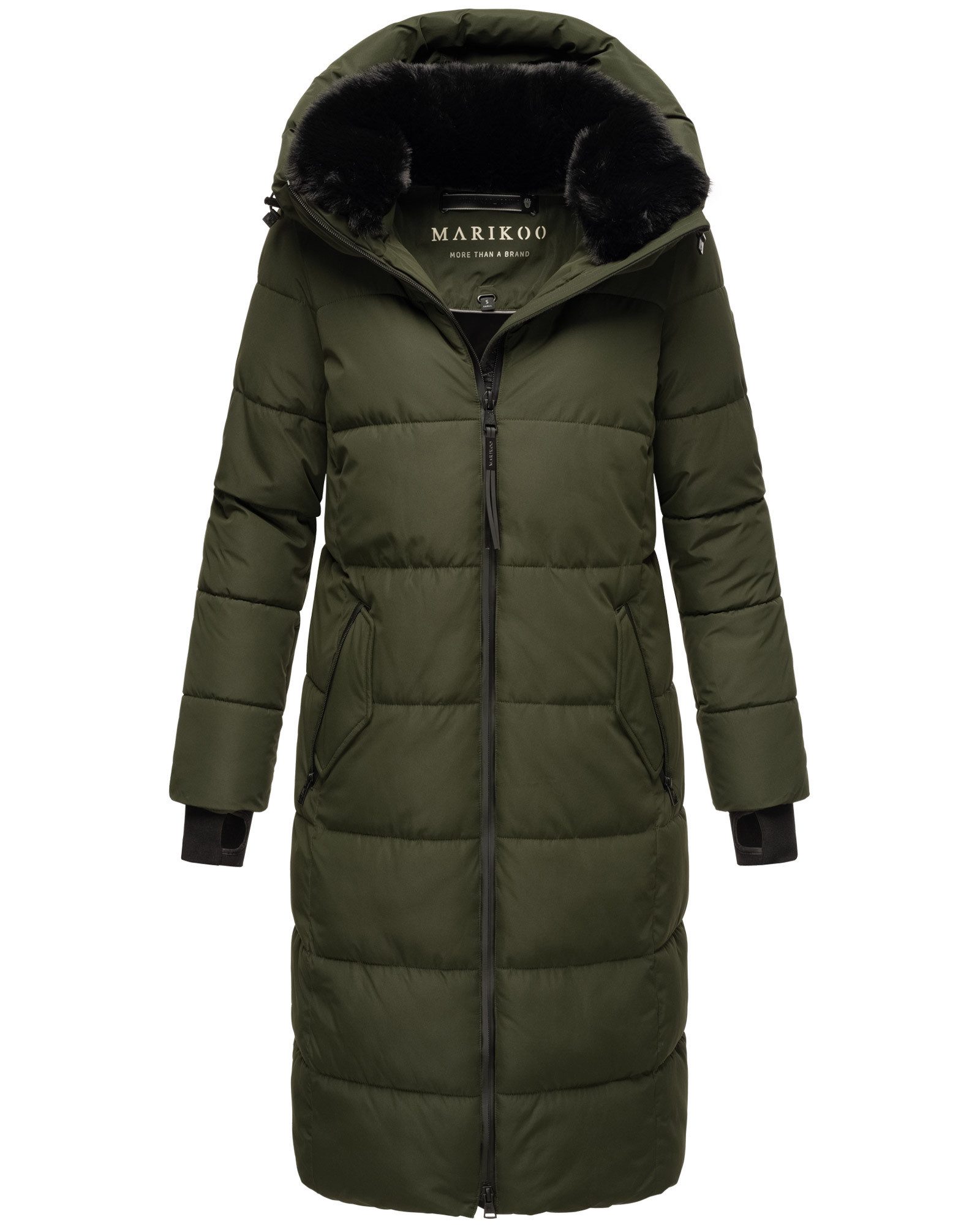 Marikoo Steppjacke Zuraraa XVI langer Winter Mantel gesteppt – Bild 4 von 5