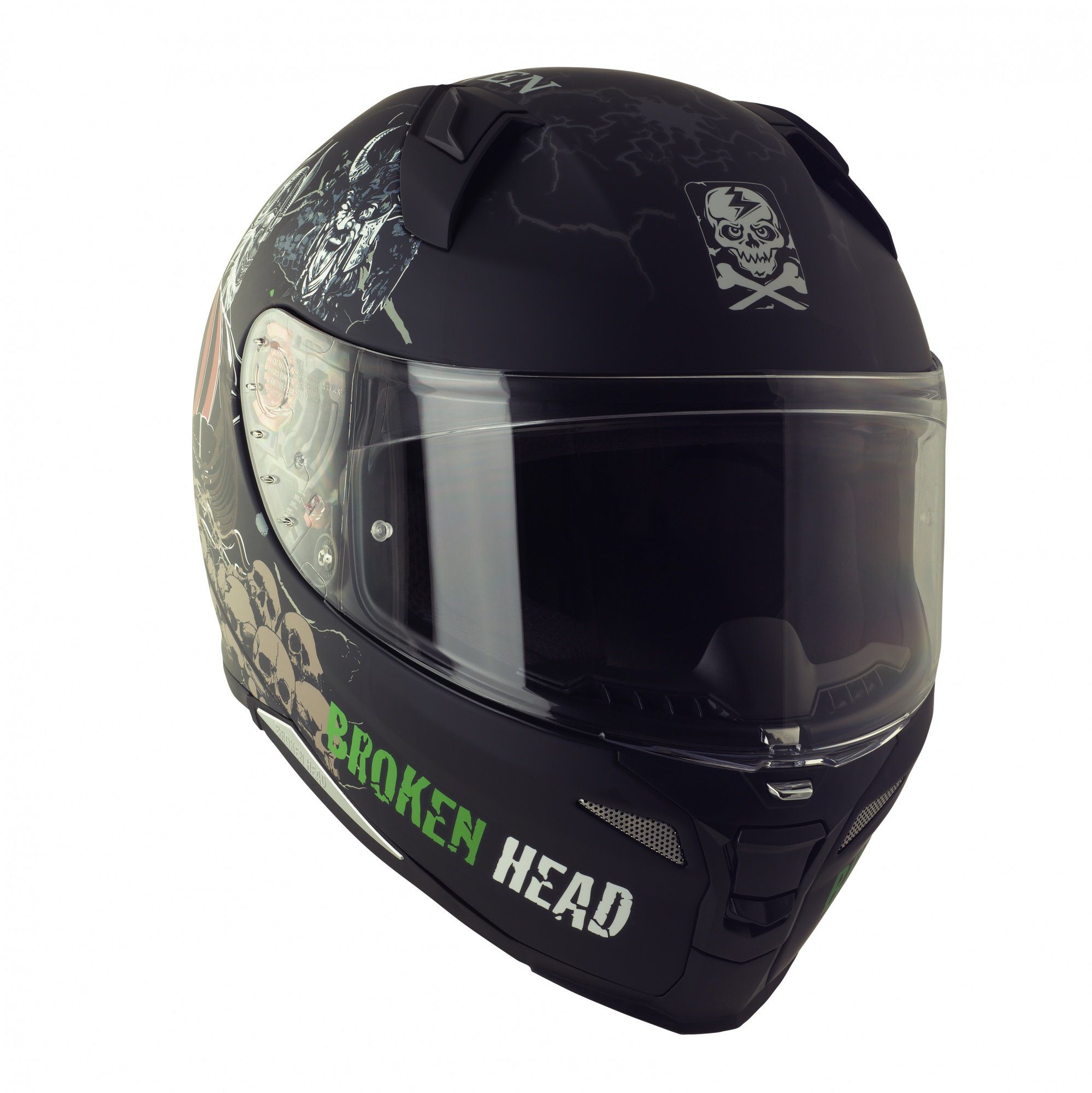 Broken Head Endurohelm Bone Crusher Grün - MX-Helm Produktbild-Vorschau 5