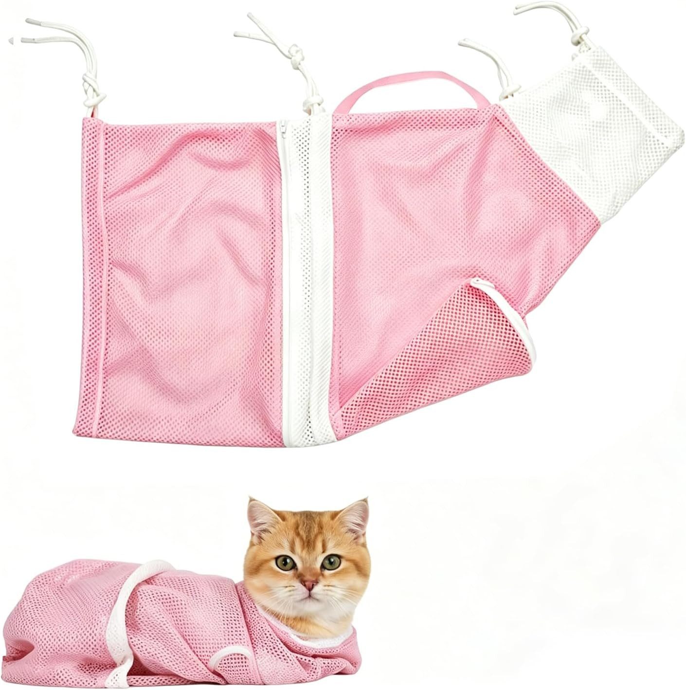 FELIXLEO Katzen-Hängematte Katzenbadebeutel Waschbeutel Verstellbar Tragbar für Katzen
