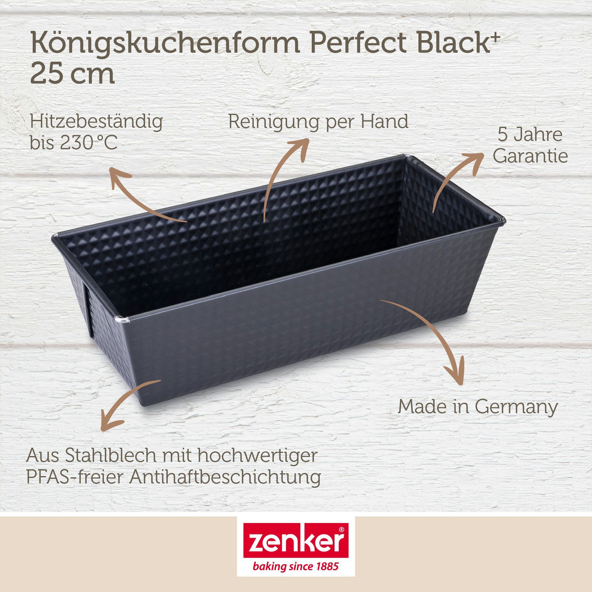 Zenker Backform Königskuchenform, Kastenform, Antihaft-Kuchenform