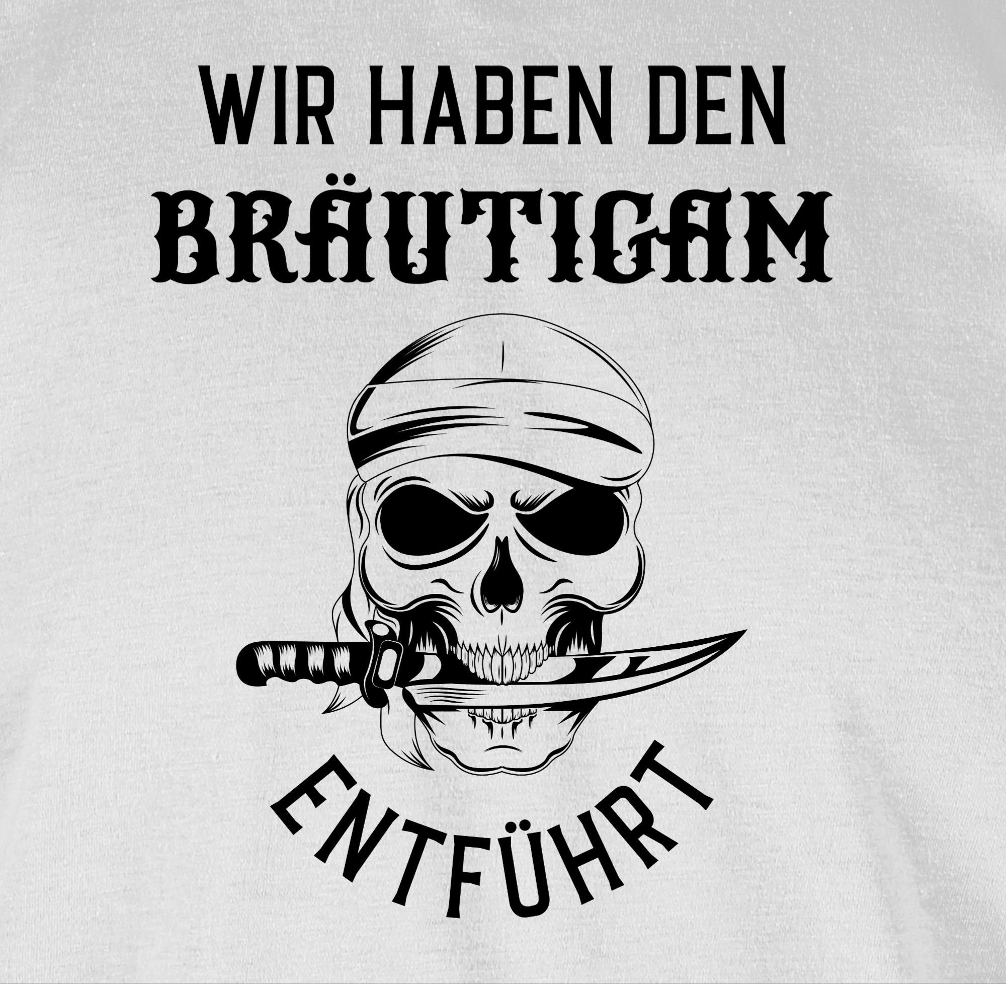 JGA Weiß Piratenkopf Shirtracer entführt haben den Männer T-Shirt Bräutigam Wir 02