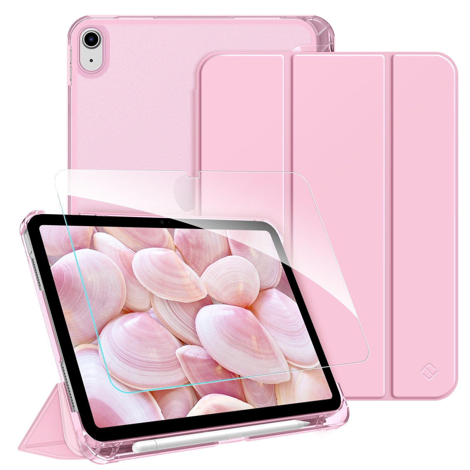 Fintie Tablet-Hülle für iPad 11 Generation 11'' 2025 (A16), iPad 10 Generation 10.9'' 2022, mit Schutzfolie-ultradünne transparente Rückseite Case mit Stifthalter