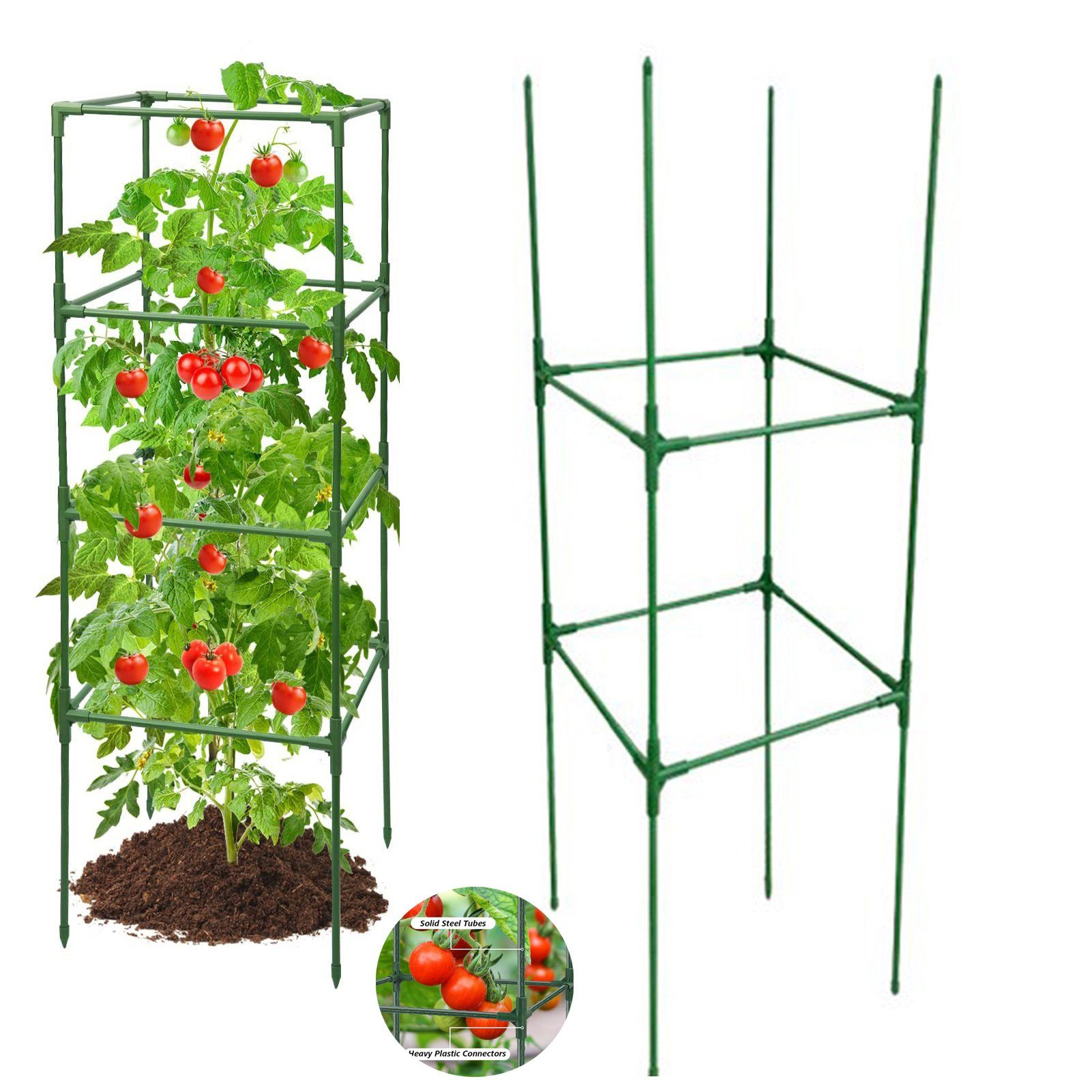 Gemüse von Pflanzentreppe für Robuste Blumenstütze Rutaqian Anbau S Kletterpflanzen Pfahl Tomatenkäfige Klettergitter), Blumen den Garten A (Pflanzenstütze Gartenpflanzenunterstützung für Tomatenkäfig, 1set